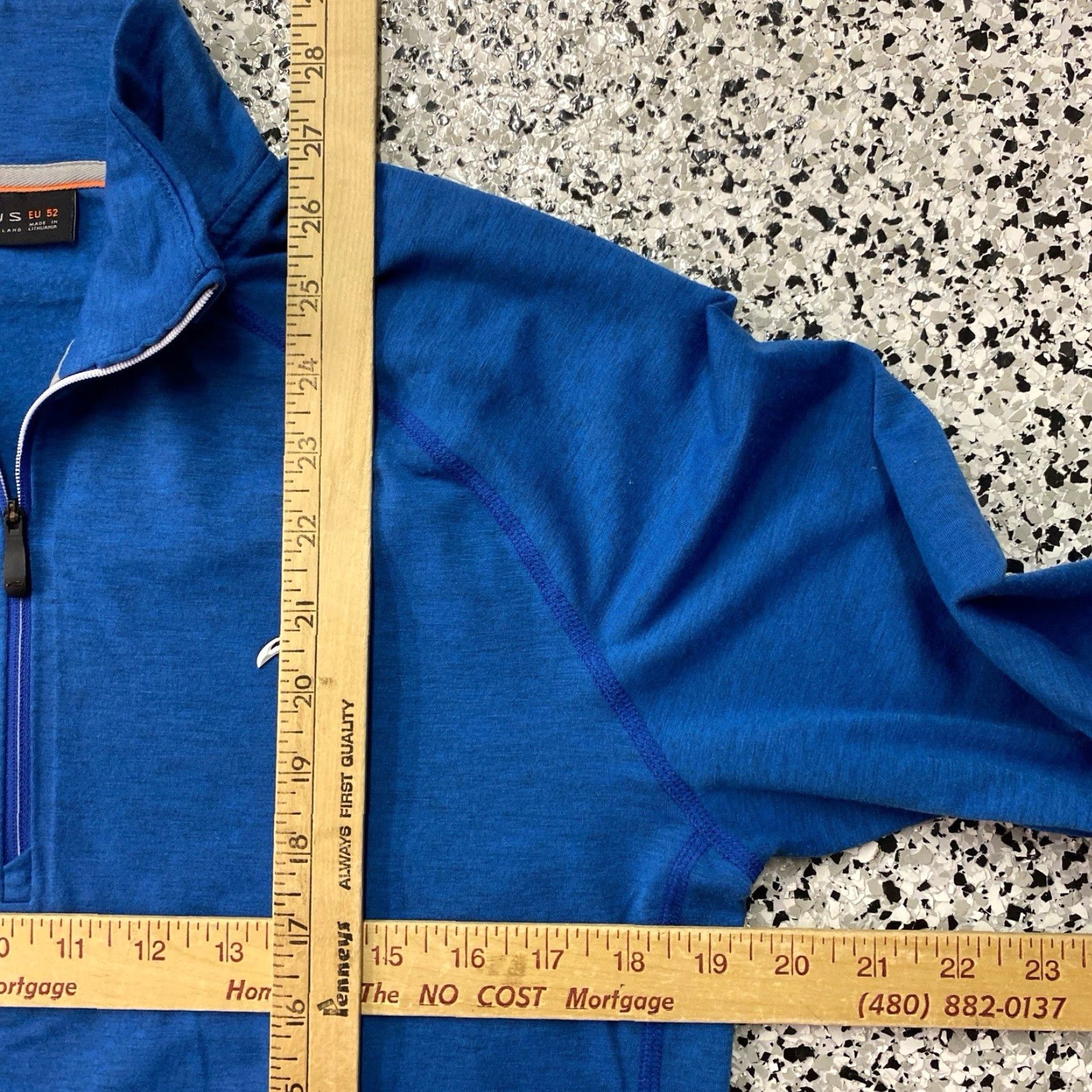 KJUS Kjus Keano Half Zip Pullover Mens 52 Golf Shirt Lightweight 1/4 Zip Raglan Long Sleeve White/Blue? Size US L / EU 52-54 / 3 - 3 Thumbnail