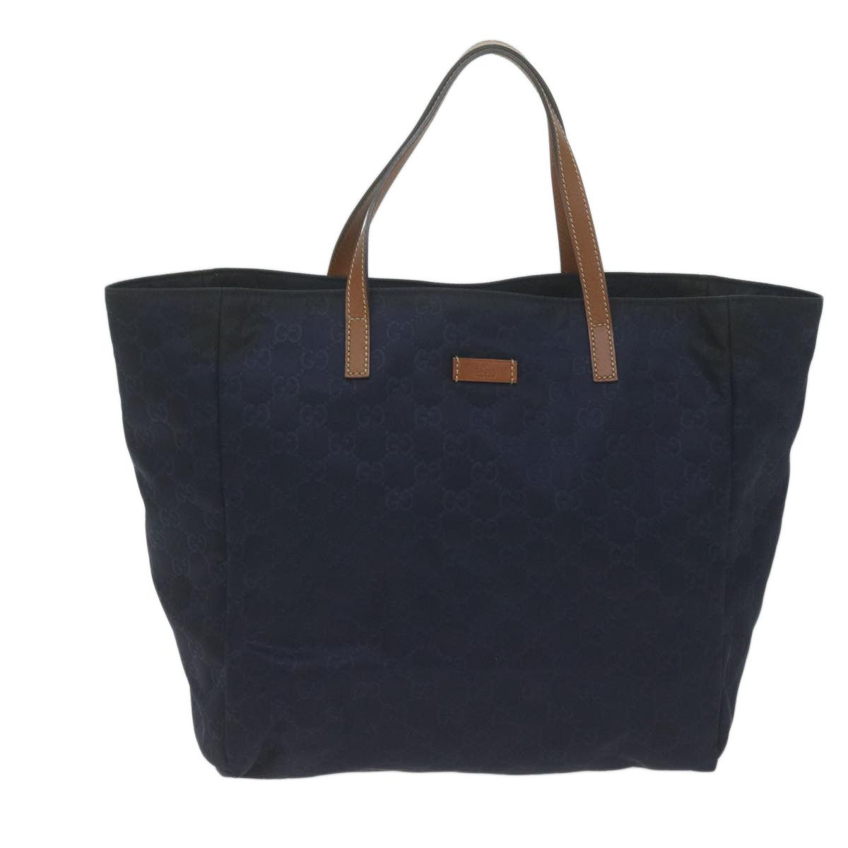Gg Canvas Navy Canvas Tote Bag (Pre-Owned)