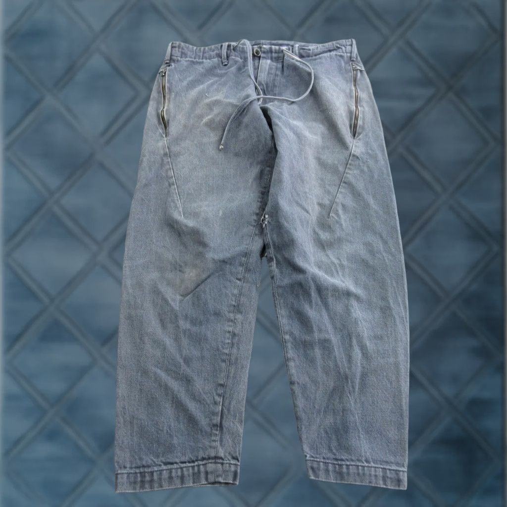 Denime Matias Jeans Mens 34x26 Gray Relaxed Tapered Selvedge Denim Pants Made USA Size US 31 - 1 Thumbnail