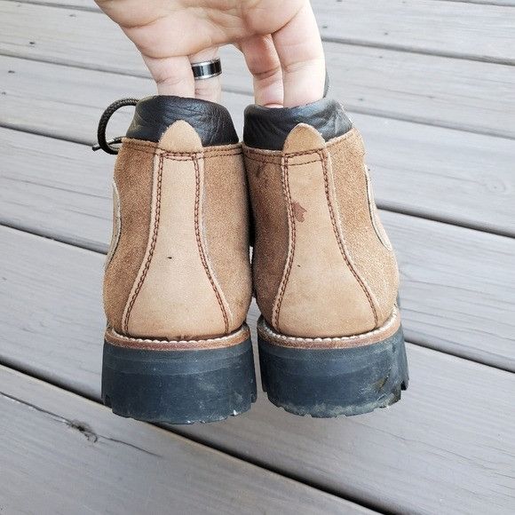 Vintage Vintage 90s y2k Brown Roughout Suede Leather Hiking Boots Size US 7.5 / IT 37.5 - 3 Thumbnail