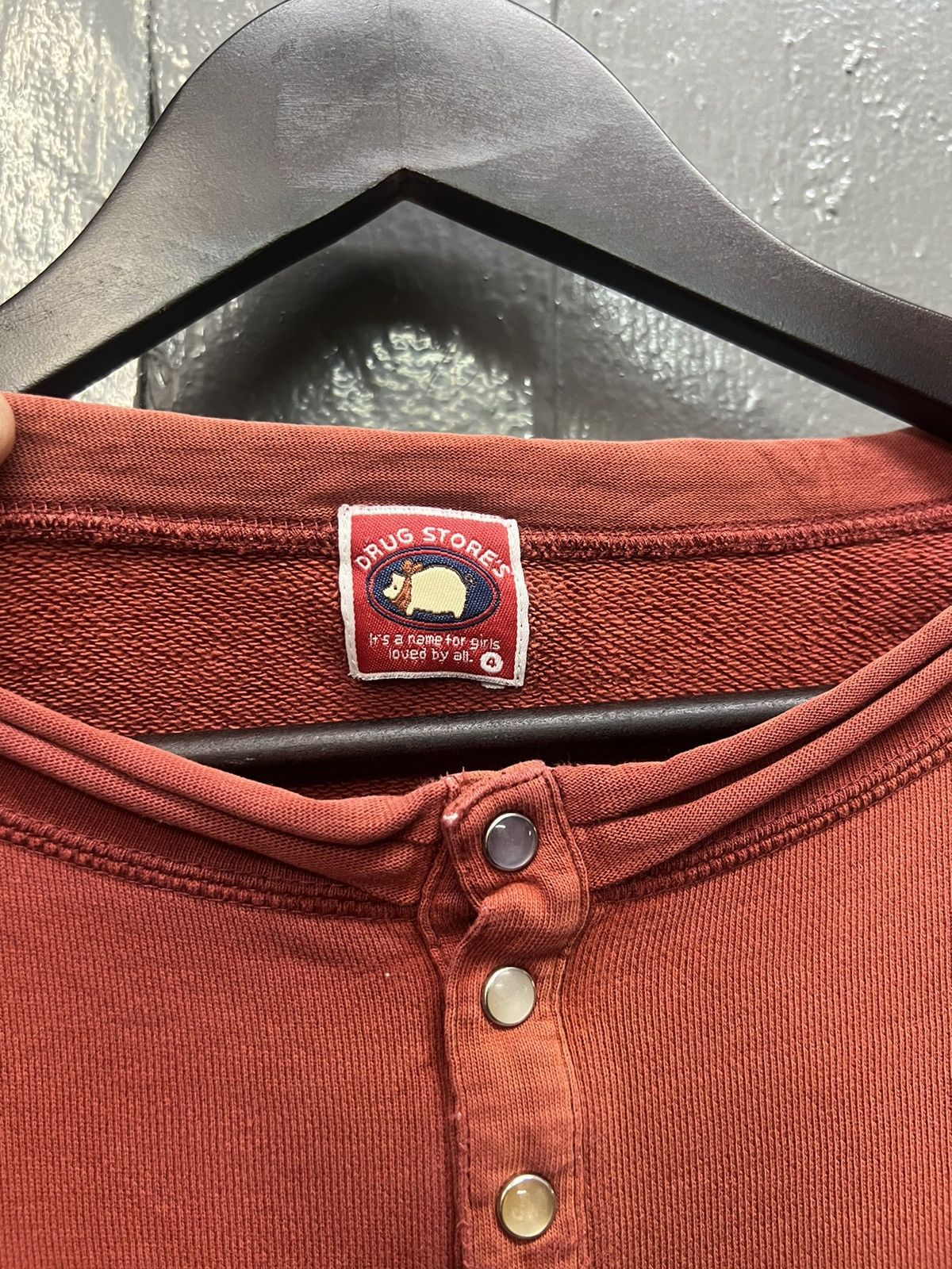 Japanese Brand Drug Stores Half Pearl Snap Button Sweatshirt Size US M / EU 48-50 / 2 - 5 Thumbnail