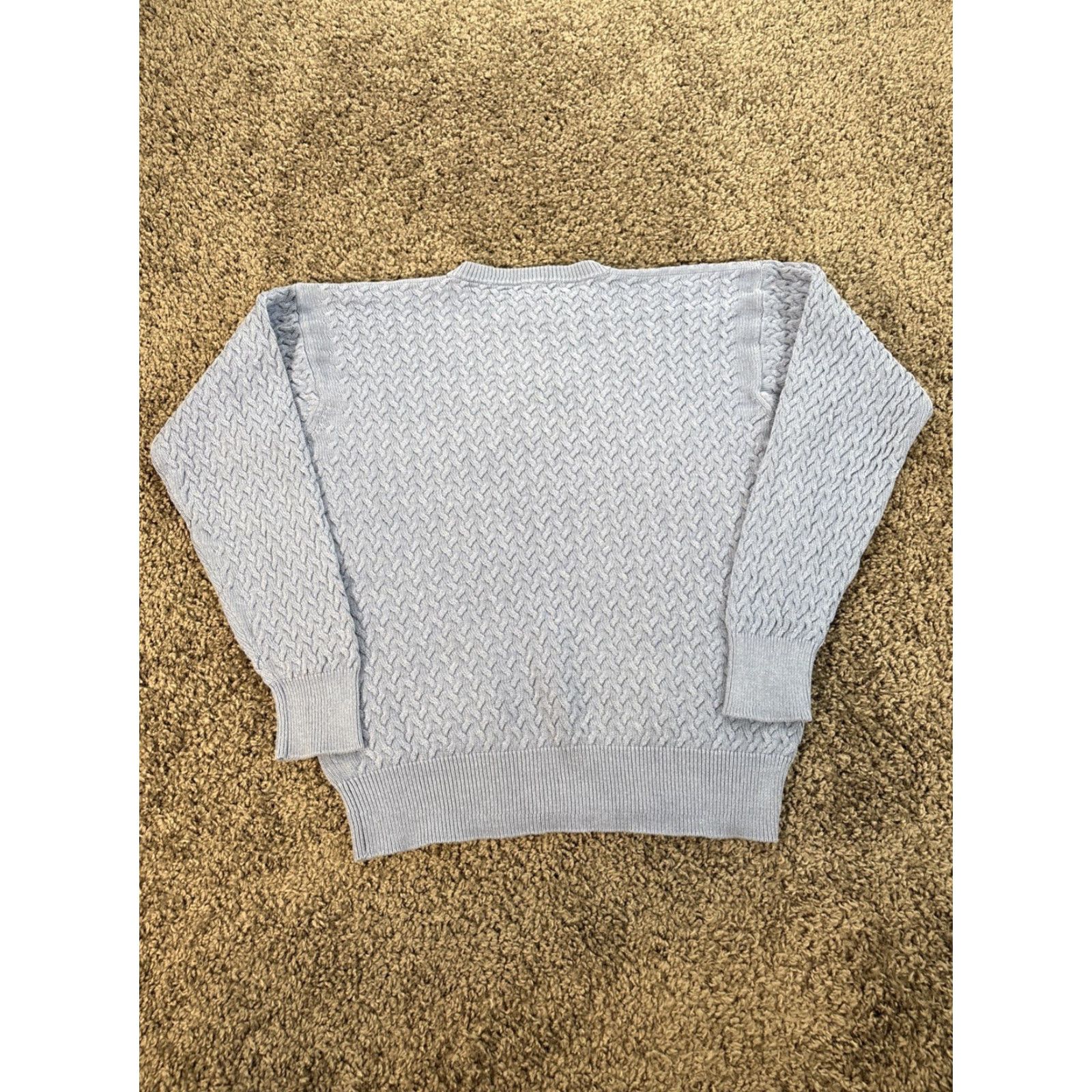 Vintage VINTAGE Greenwich Sweater Womens L Blue Silk Cotton Chunky Knit Fisherman 90s Size L / US 10 / IT 46 - 5 Thumbnail