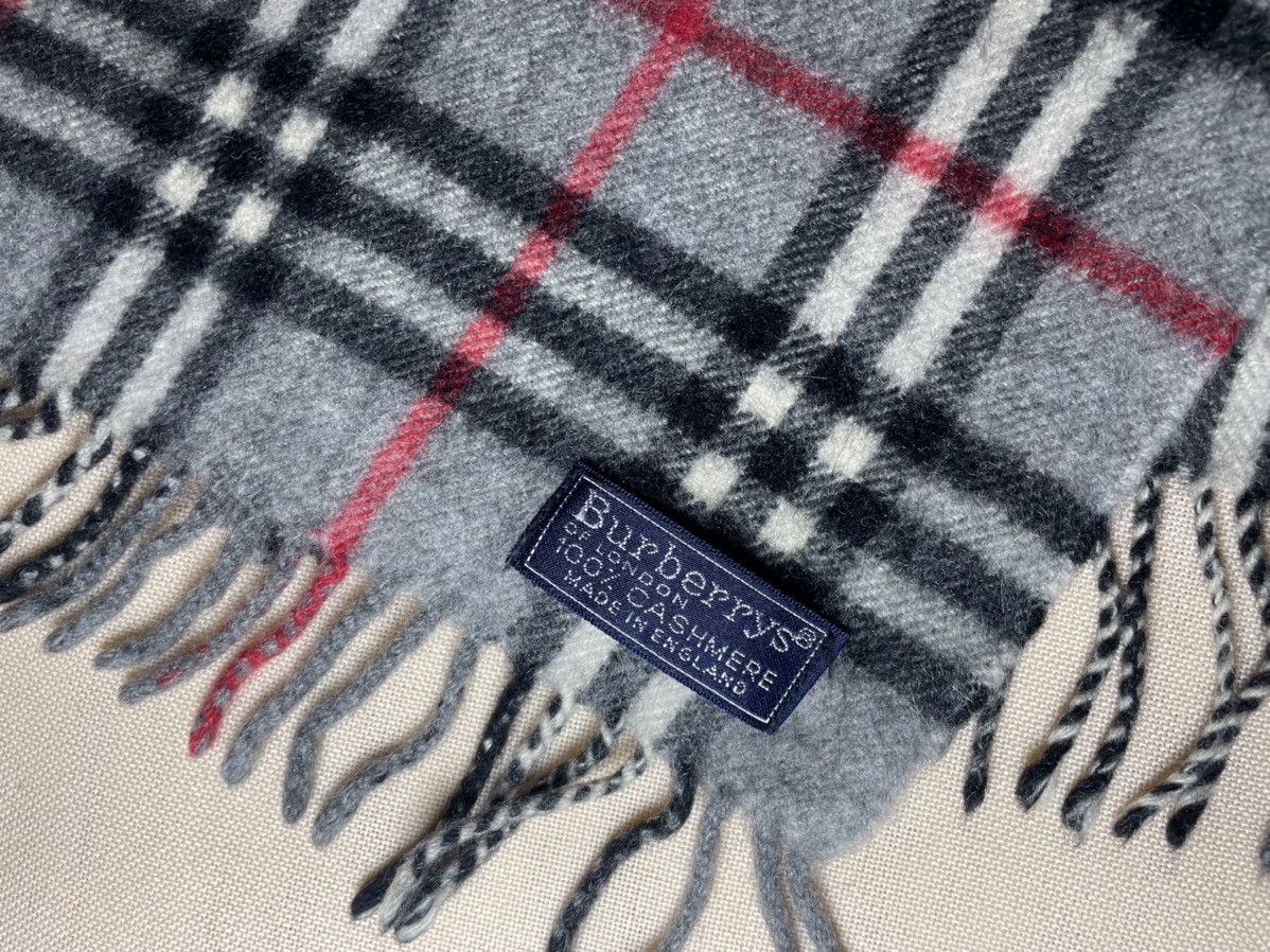 Burberry × Vintage Burberry London cashmere tartan gray scarf Size ONE SIZE - 7 Thumbnail