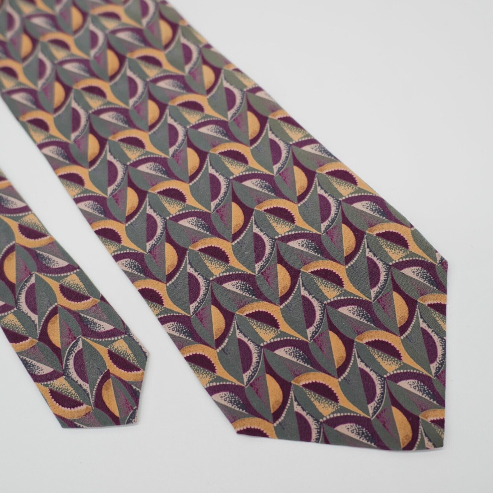 Vintage J. Riggins Hunting Horn Purple Green Abstract Print Short Wi Size ONE SIZE - 1 Thumbnail