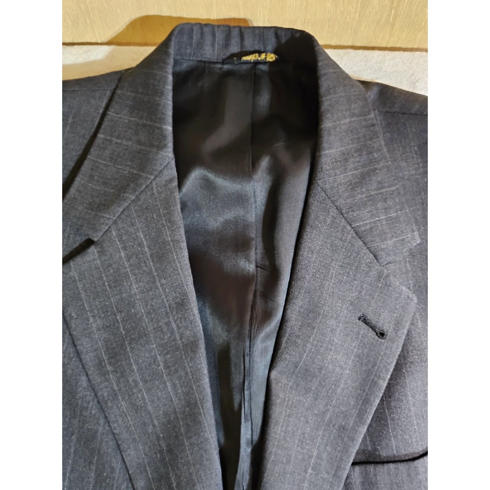 Austin Reed VINTAGE Austin Reed Signature 2 Pc Suit 100% Wool Grey Pin Striped Men's 44R 34x30 Size 44R - 4 Thumbnail