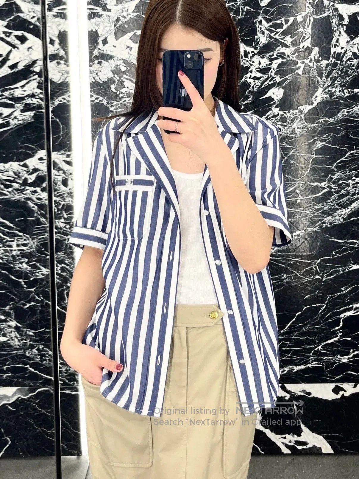 Celine Celine Blue White Striped Shirt. Size M / US 6-8 / IT 42-44 - 7 Thumbnail