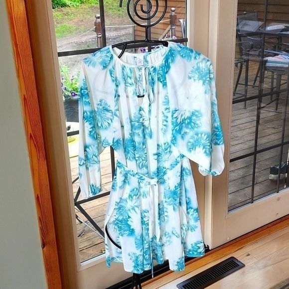 Vintage Vintage Union Tag Made in USA Floral Sz. 9 Slitted Pullover Size L / US 10 / IT 46 - 1 Thumbnail