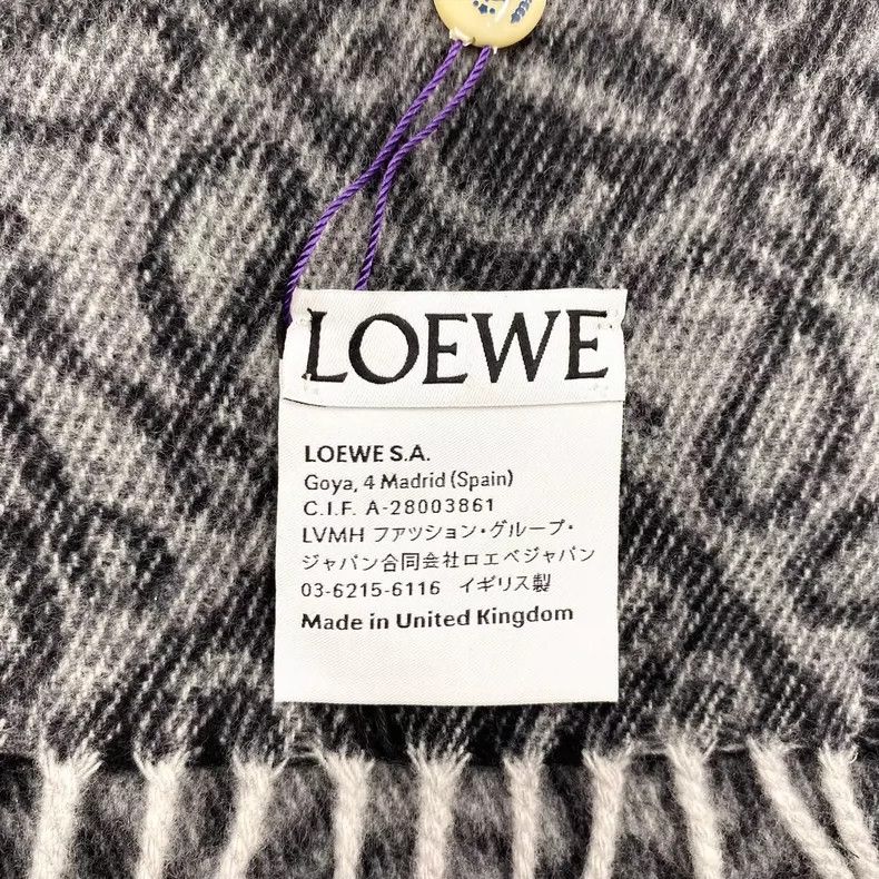 Loewe LOEWE Dark grey woolen scarf Size ONE SIZE - 4 Thumbnail