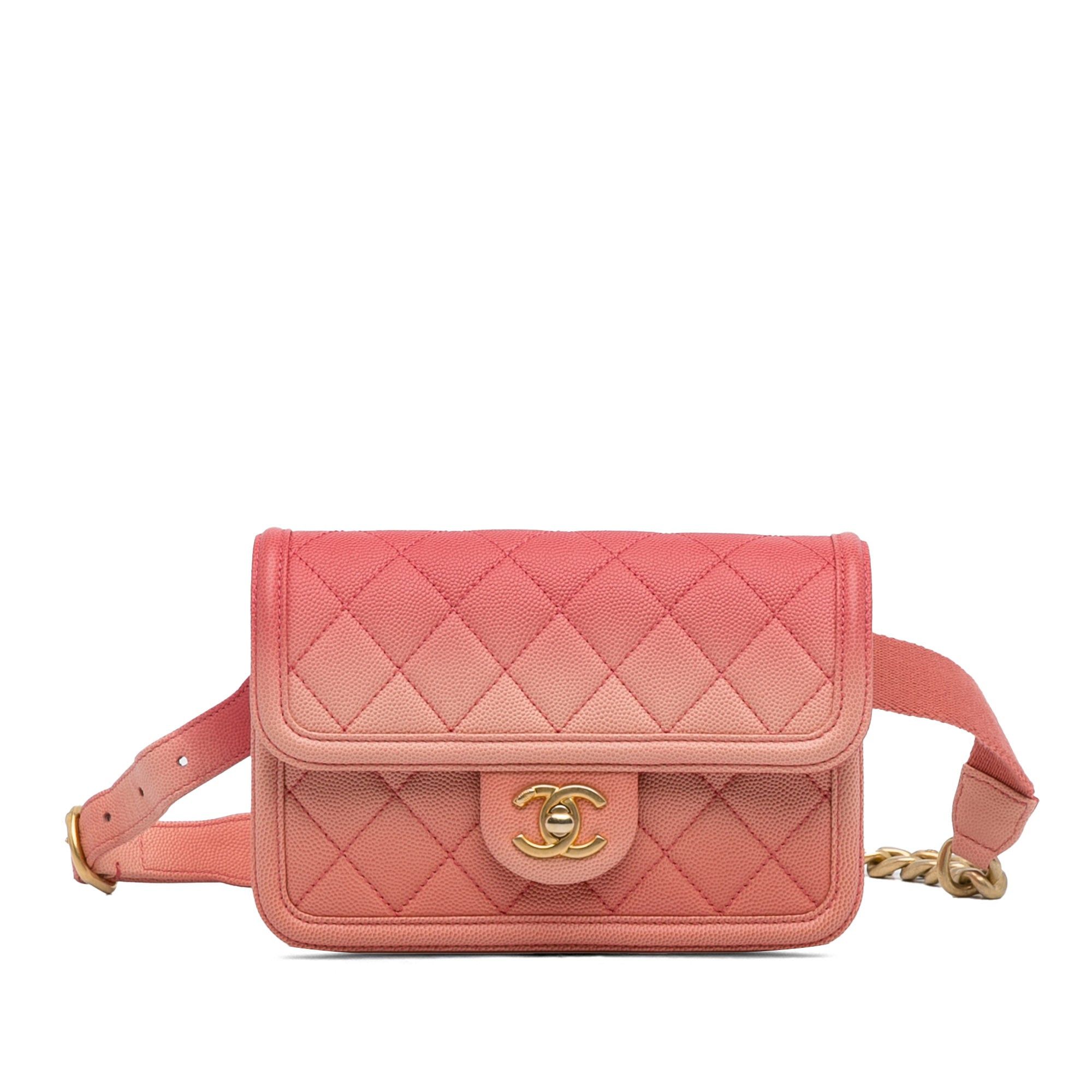 Chanel Chanel Caviar Sunset On The Sea Flap Belt Bag Pink Size ONE SIZE - 1 Thumbnail