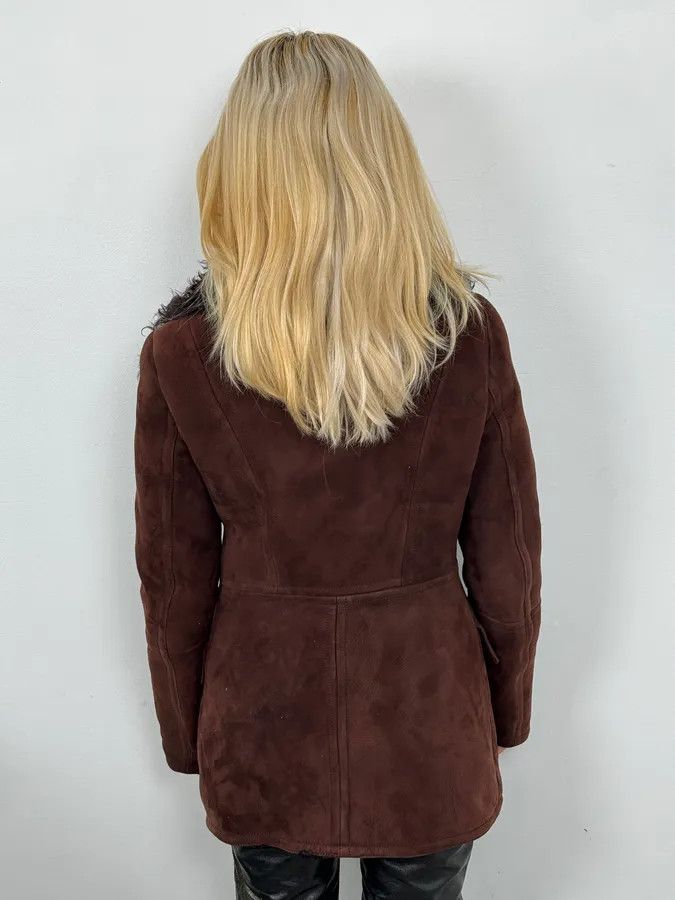 Gucci 2000s Gucci Brown Shearling Leather Buttoned Jacket Size S / US 4 / IT 40 - 5 Thumbnail