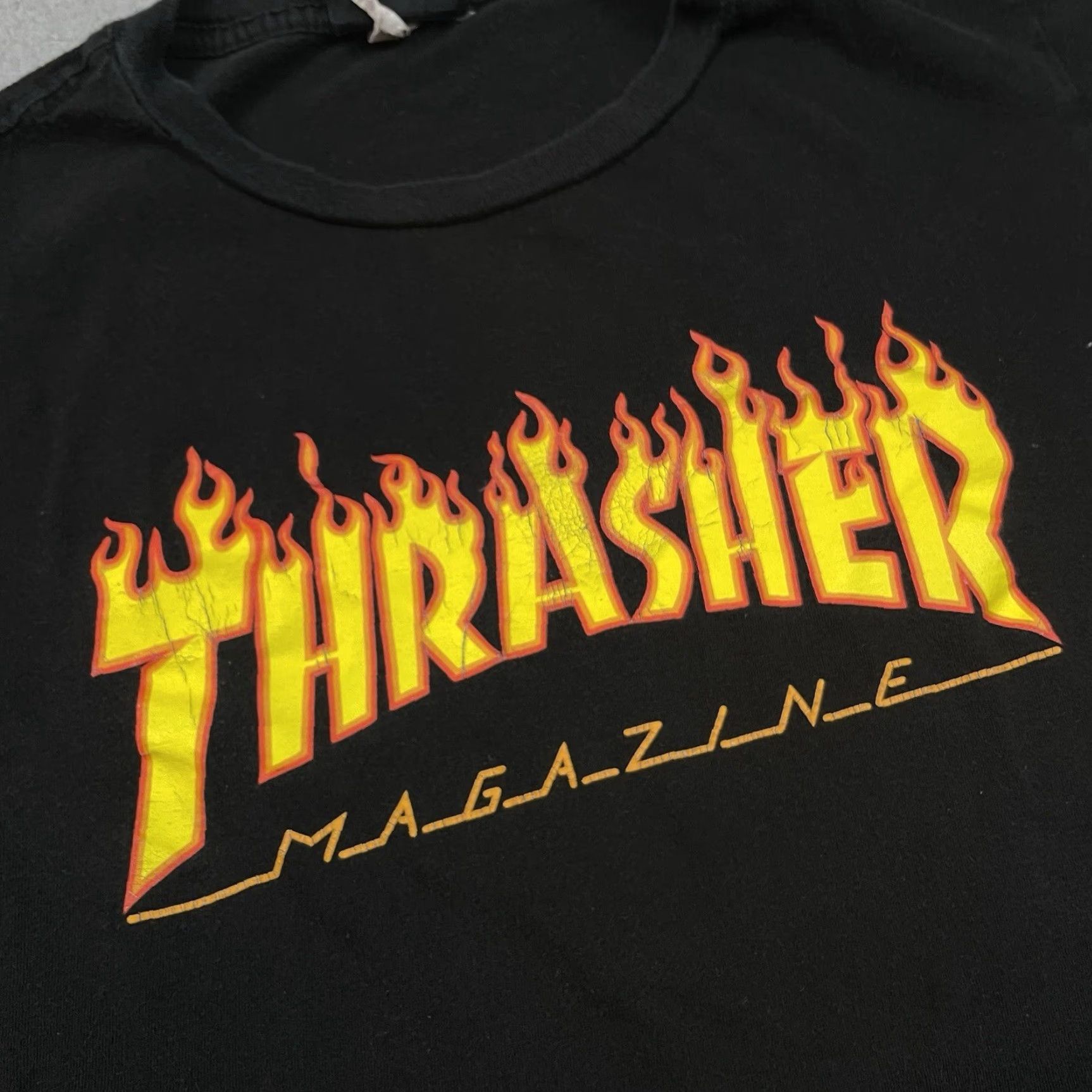Thrasher Thrasher T-Shirt Adult Small Black Logo Graphic Crew Neck Skate Men's Shirt Short Sleeve, Thrasher, Black, Graphic, Logo, Skateboarding, 2010-2019 Size US S / EU 44-46 / 1 - 3 Thumbnail