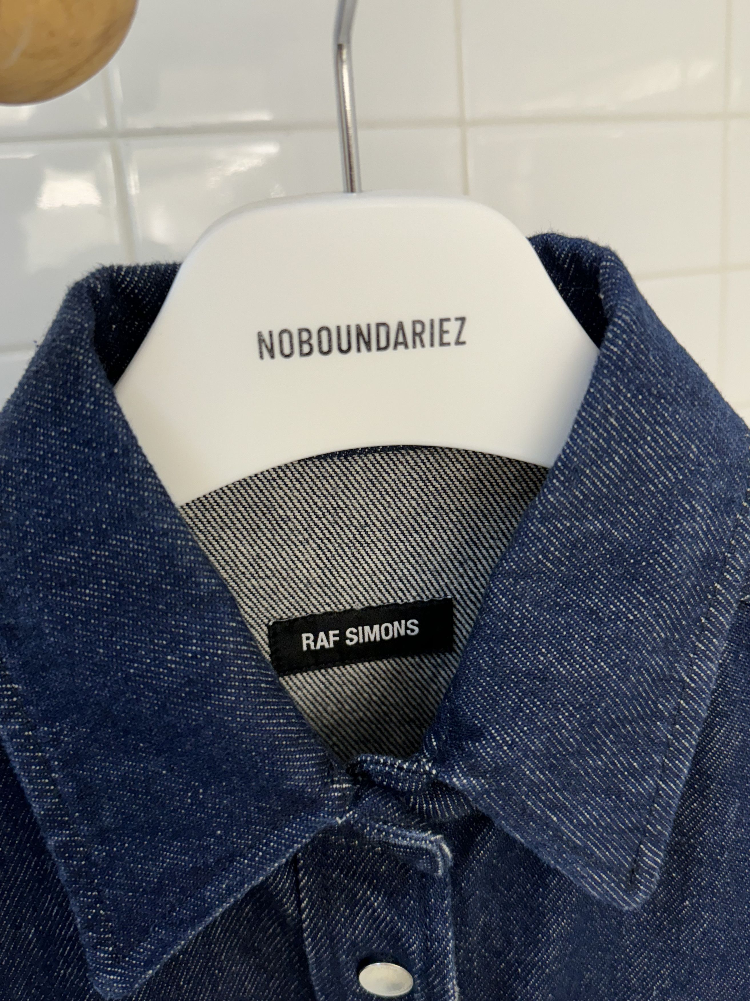 Raf Simons RS logo patch denim shirt