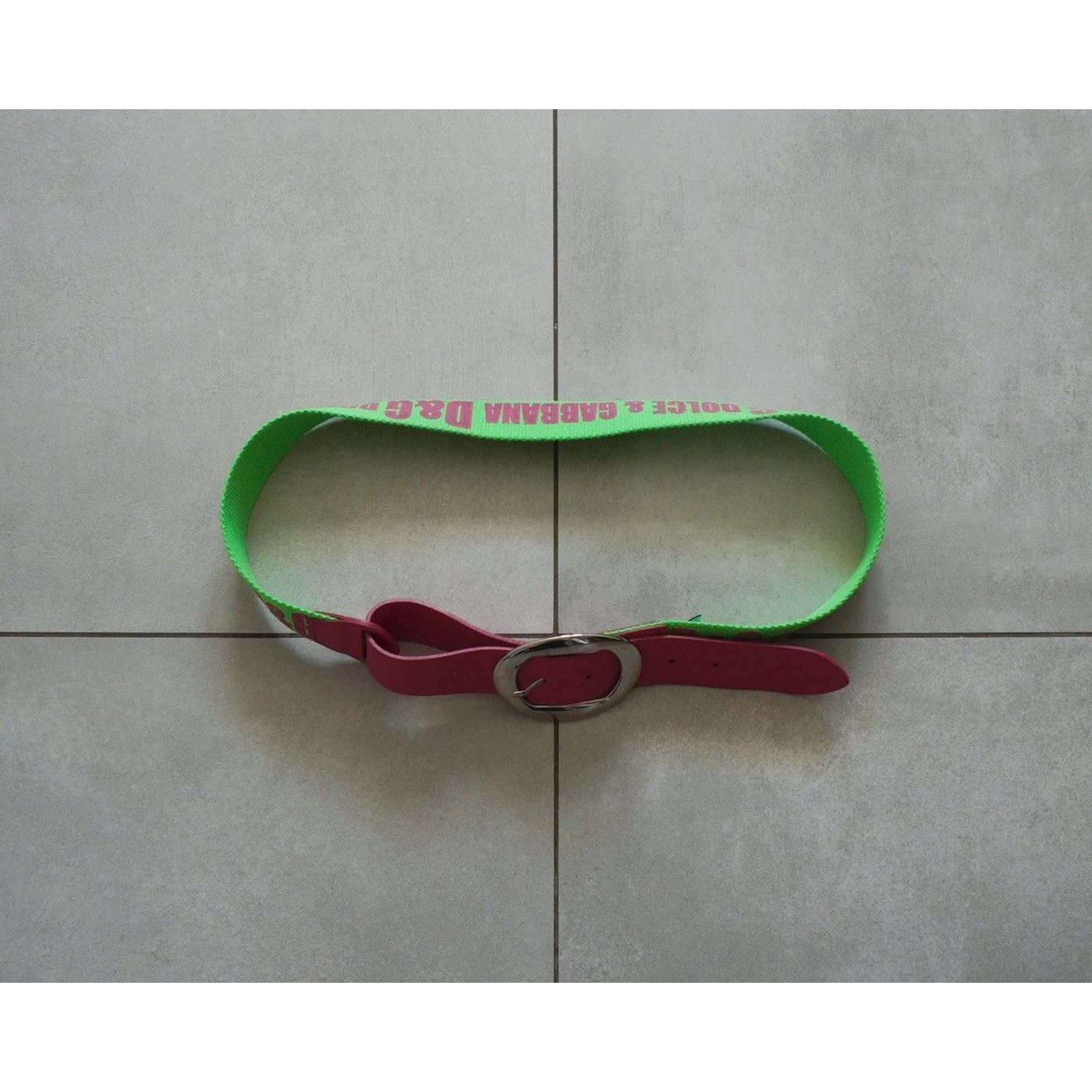 Dolce & Gabbana Dolce gabbana logo two tone pink green nylon leather belt Size ONE SIZE - 5 Thumbnail