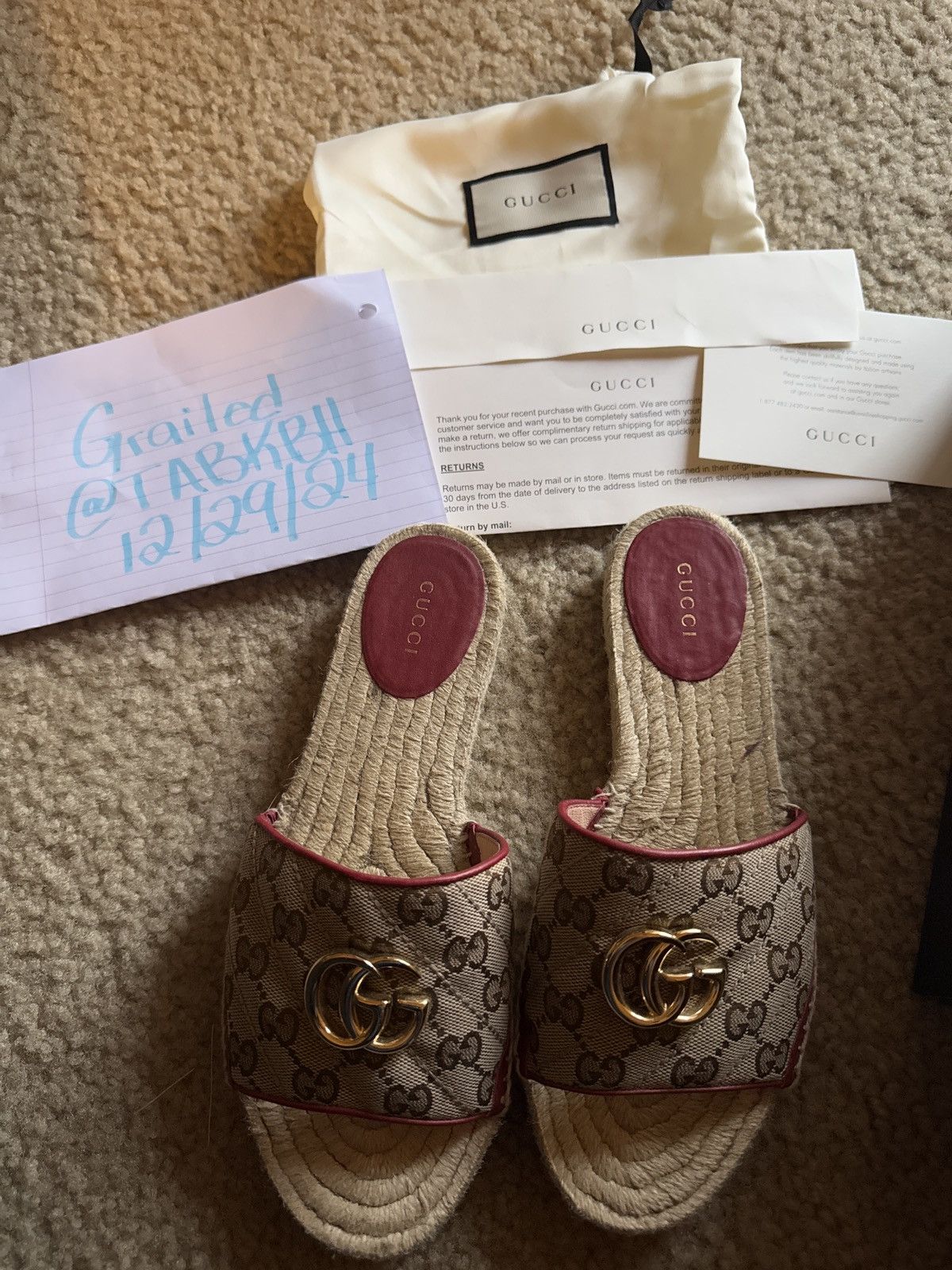 Gucci Gucci beige canvas espadrilles Size US 8 / IT 38 - 1 Thumbnail