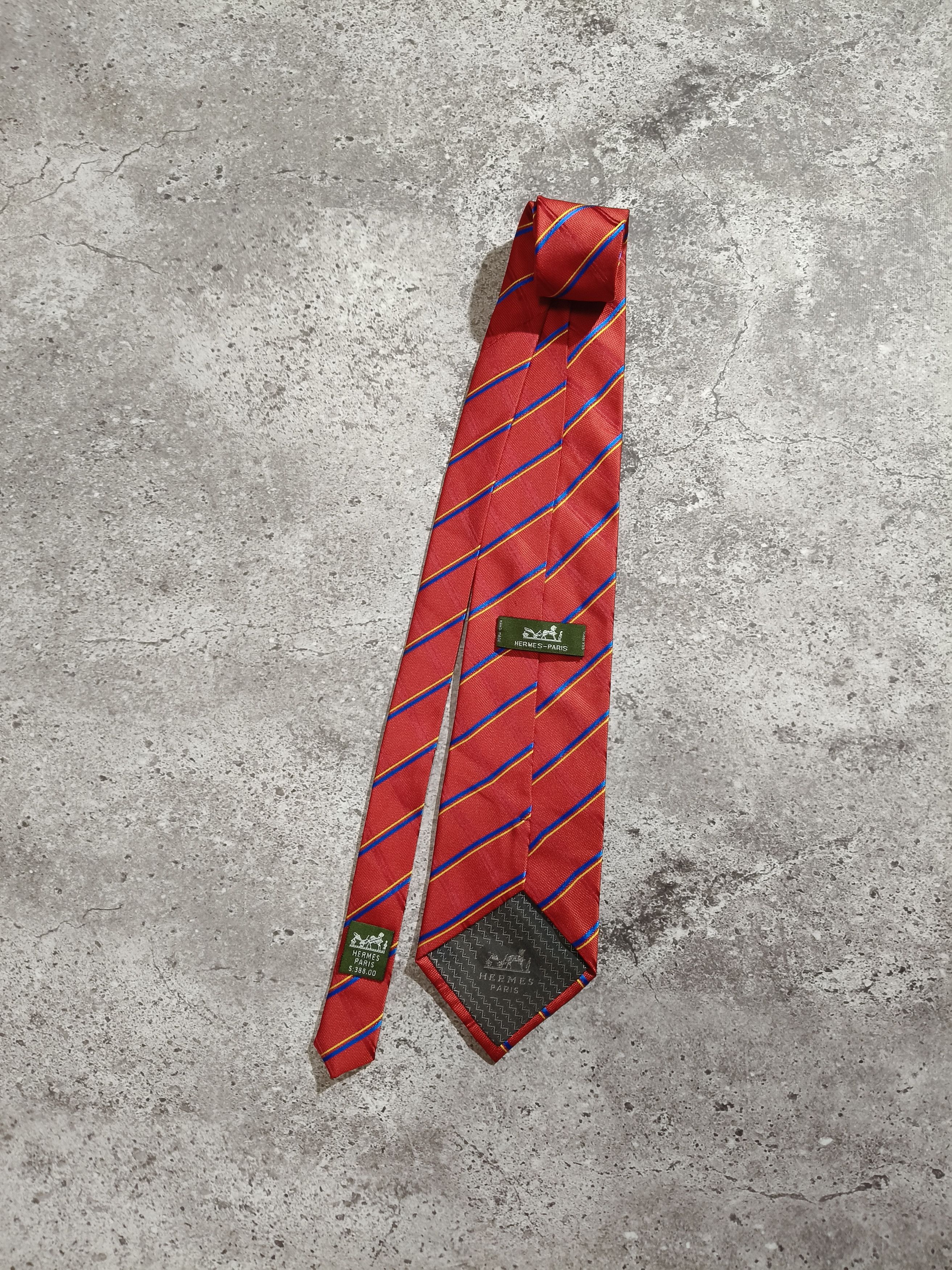 Hermes Hermes Silk Tie Red Size ONE SIZE - 2 Thumbnail