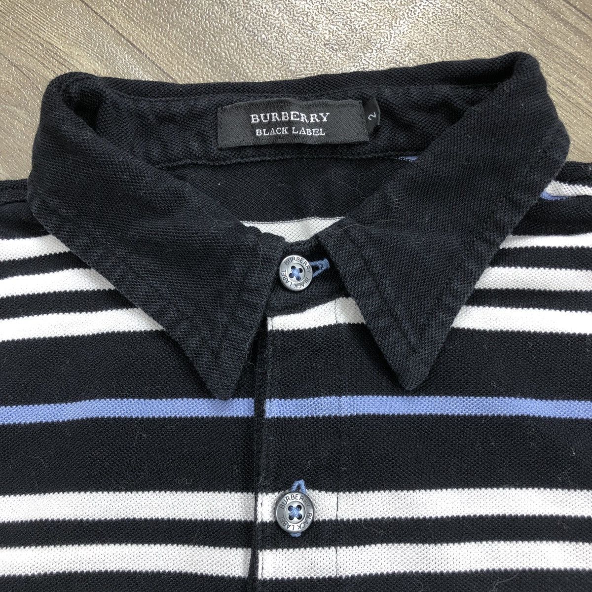 Burberry × Designer × Vintage Vintage Burberry London Black Label Striped Polo Shirt Size US M / EU 48-50 / 2 - 6 Thumbnail