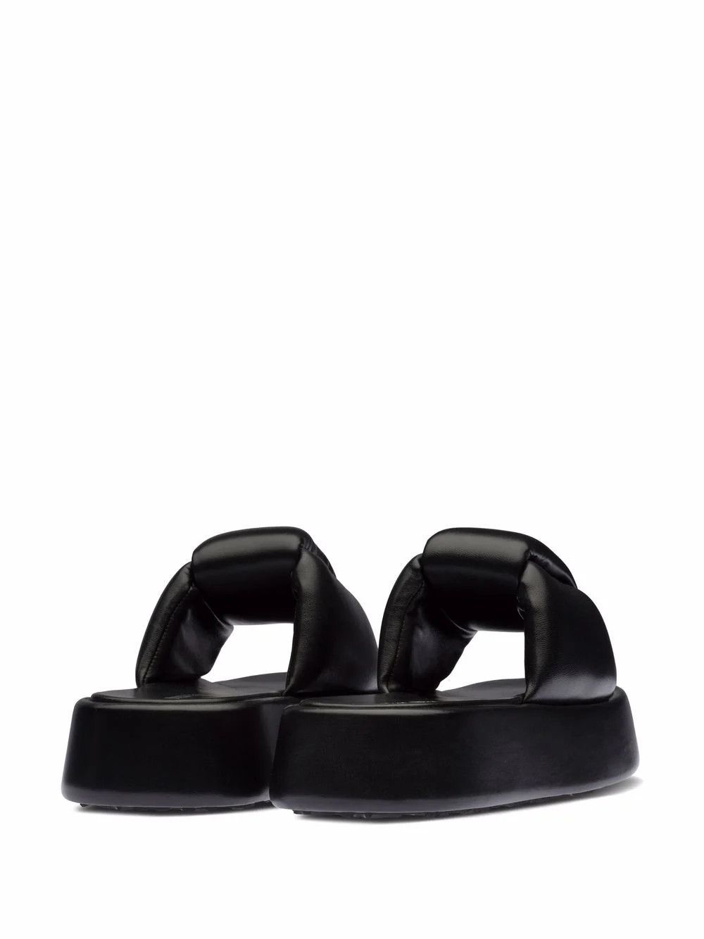 Miu Miu o1la1rc1a0724 Leather Slide in Black Size US 6 / IT 36 - 4 Thumbnail