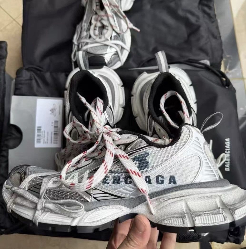 Balenciaga Balenciaga Vintage Patchwork Sneakers, Silver Grey Size US 7 / EU 40 - 1 Thumbnail