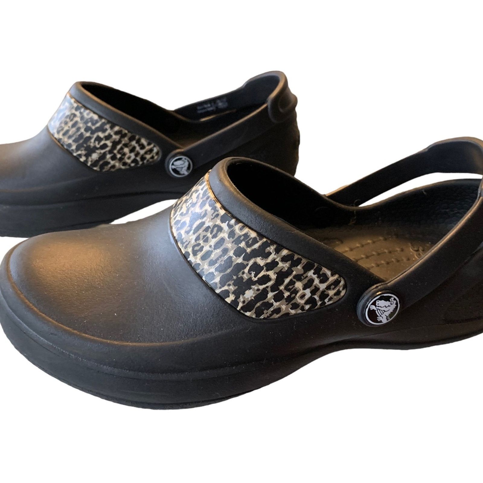 Crocs Crocs Women's Size 6 Clog Black Leopard Print Design Sandal Size US 6 / IT 36 - 5 Thumbnail
