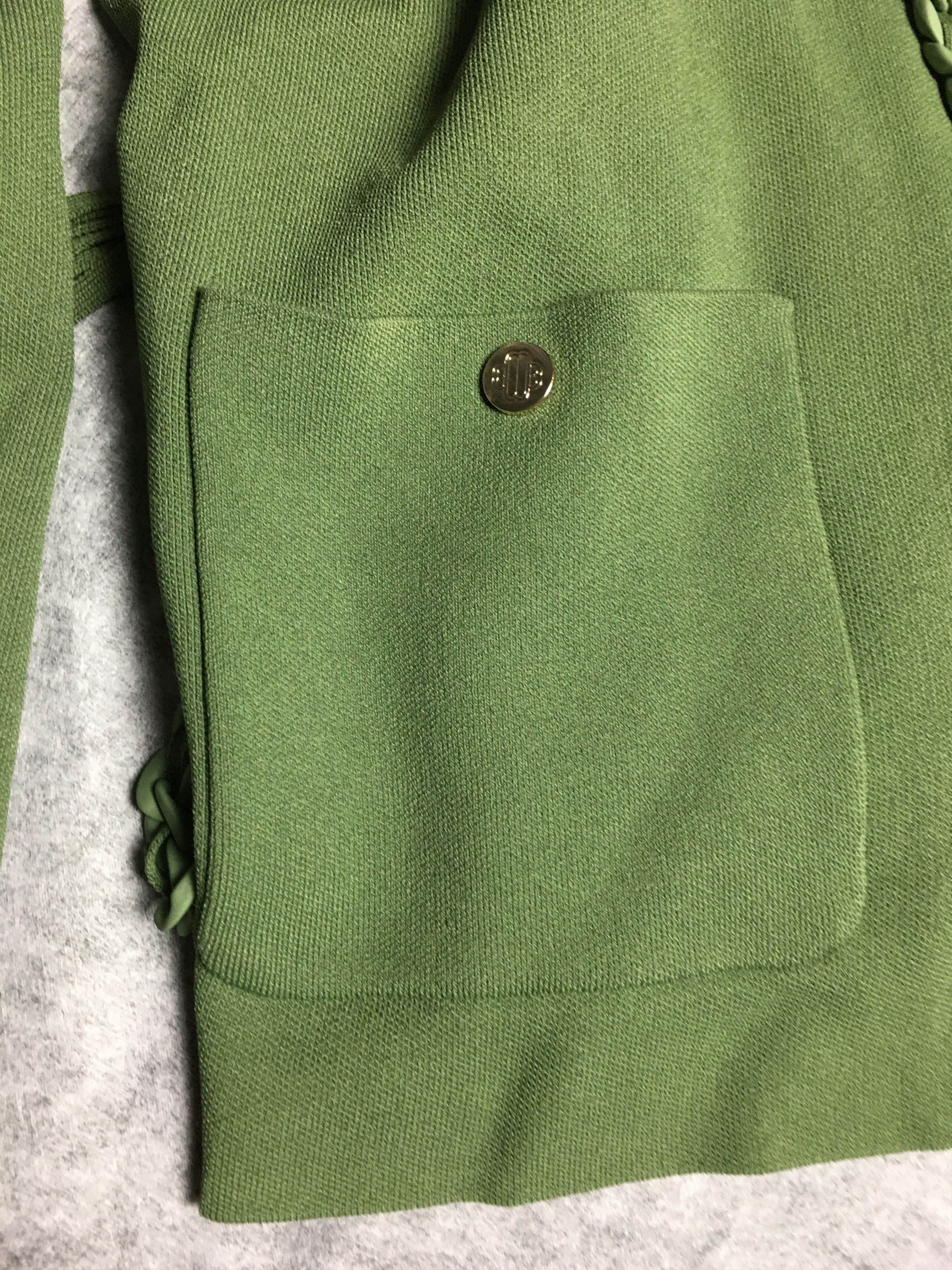 Maje Maje Green Cardigan with Braided Trim Size 3/L Size L / US 10 / IT 46 - 14 Thumbnail