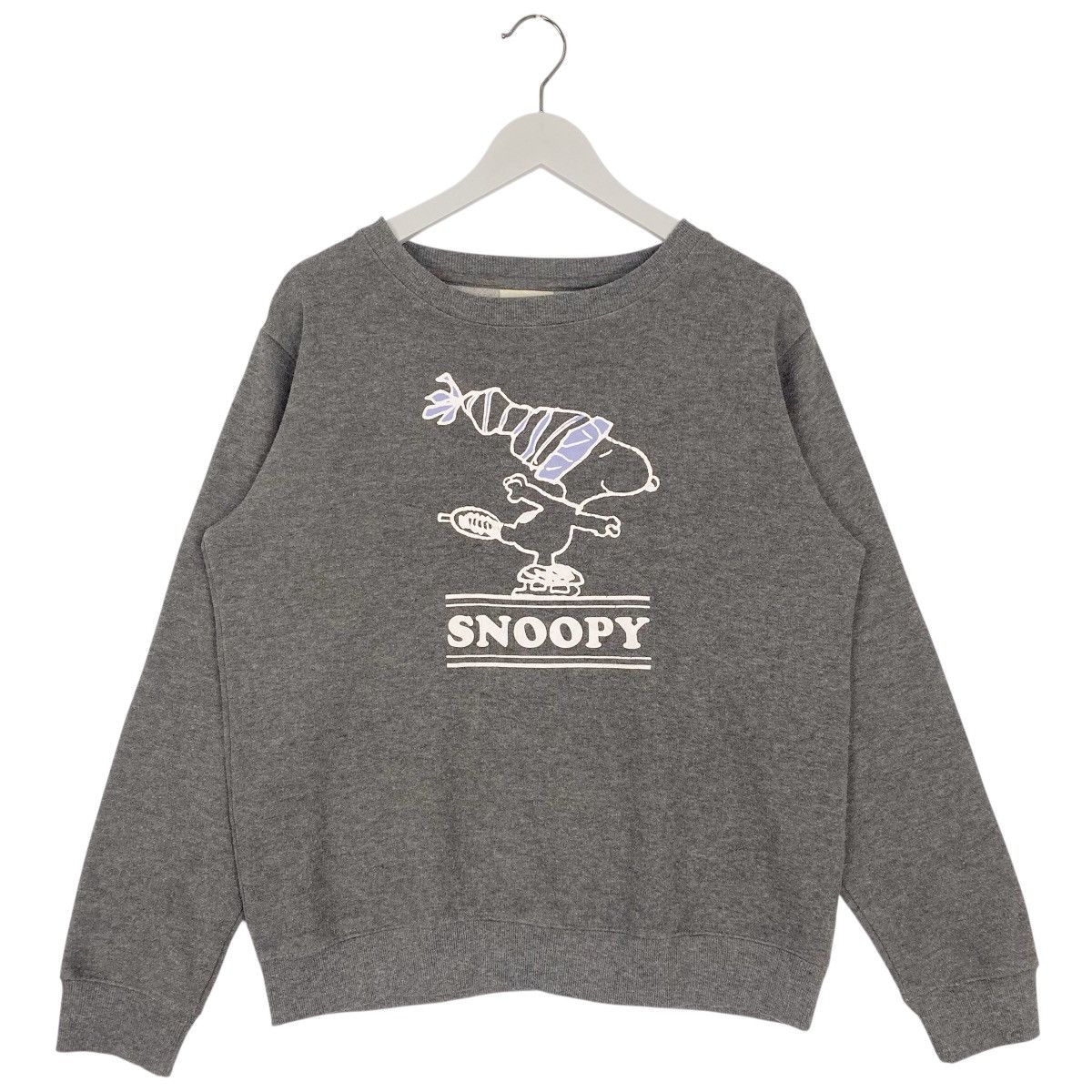 Vintage Peanuts Snoopy Printed Crewneck Sweatshirt Gray