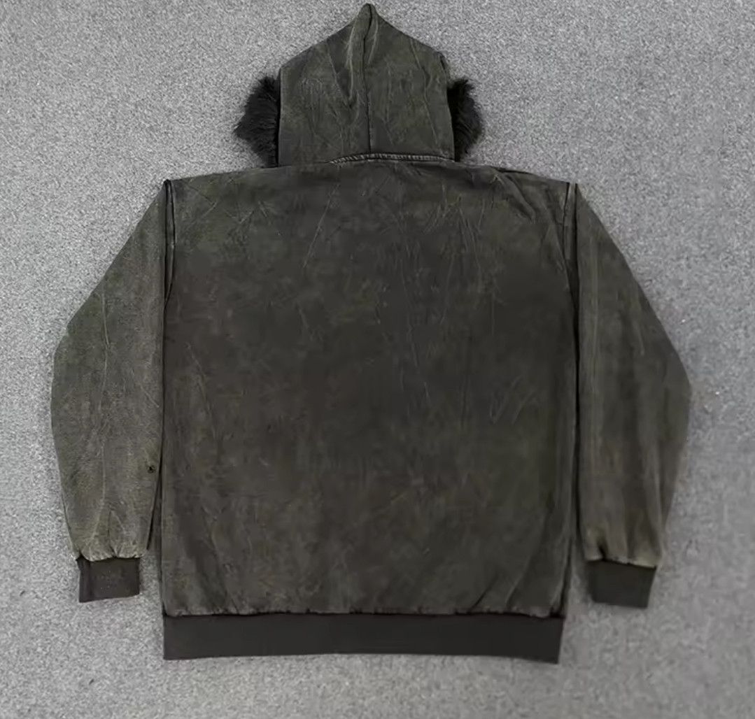 Other Fashion Punk Goth Grunge Ins Fur Hat Black Washed Hoodies Size US S / EU 44-46 / 1 - 3 Thumbnail