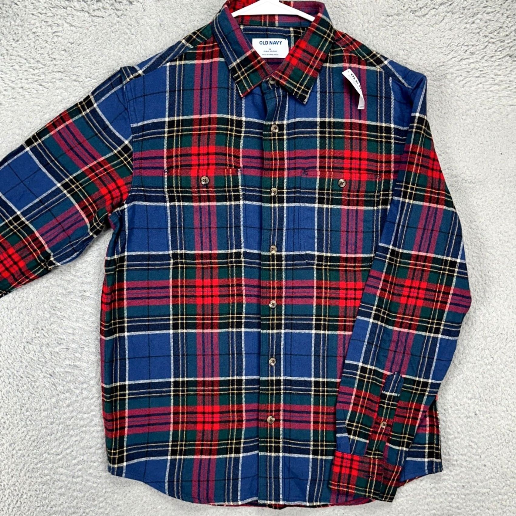 Old Navy Old Navy Men Flannel Shirt Medium Blue Red Plaid 2 Pocket Casual Button Up NEW Size US M / EU 48-50 / 2 - 2 Thumbnail