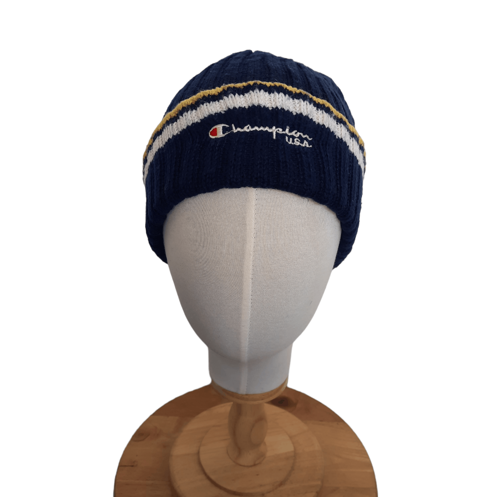 🔥Vintage champion spellout stripes beanie hat
