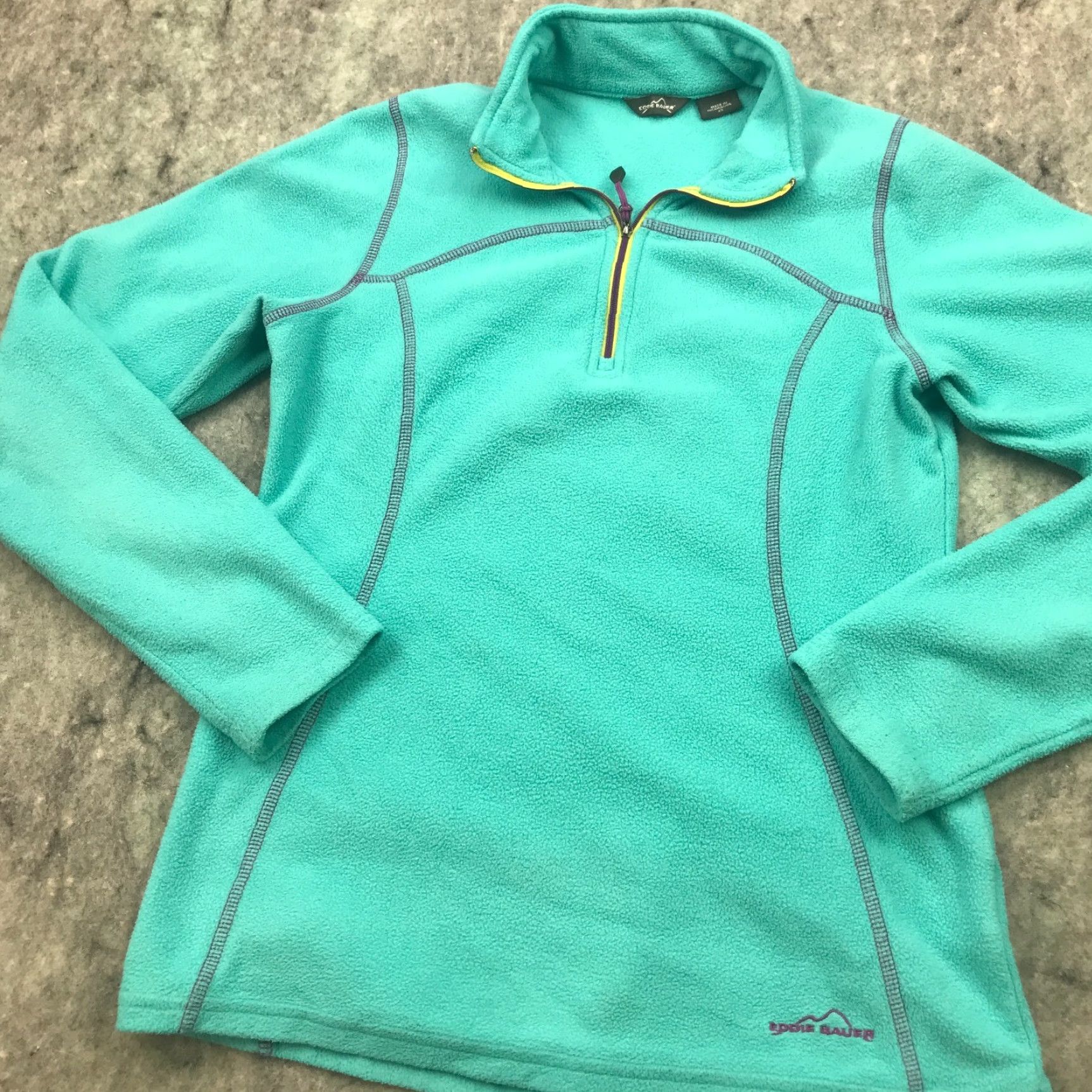 Eddie Bauer Eddie Bauer Womens Pullover XS Teal Fleece 1/4 Zip Long Sleeve Sweatshirt Size XS / US 0-2 / IT 36-38 - 2 Thumbnail
