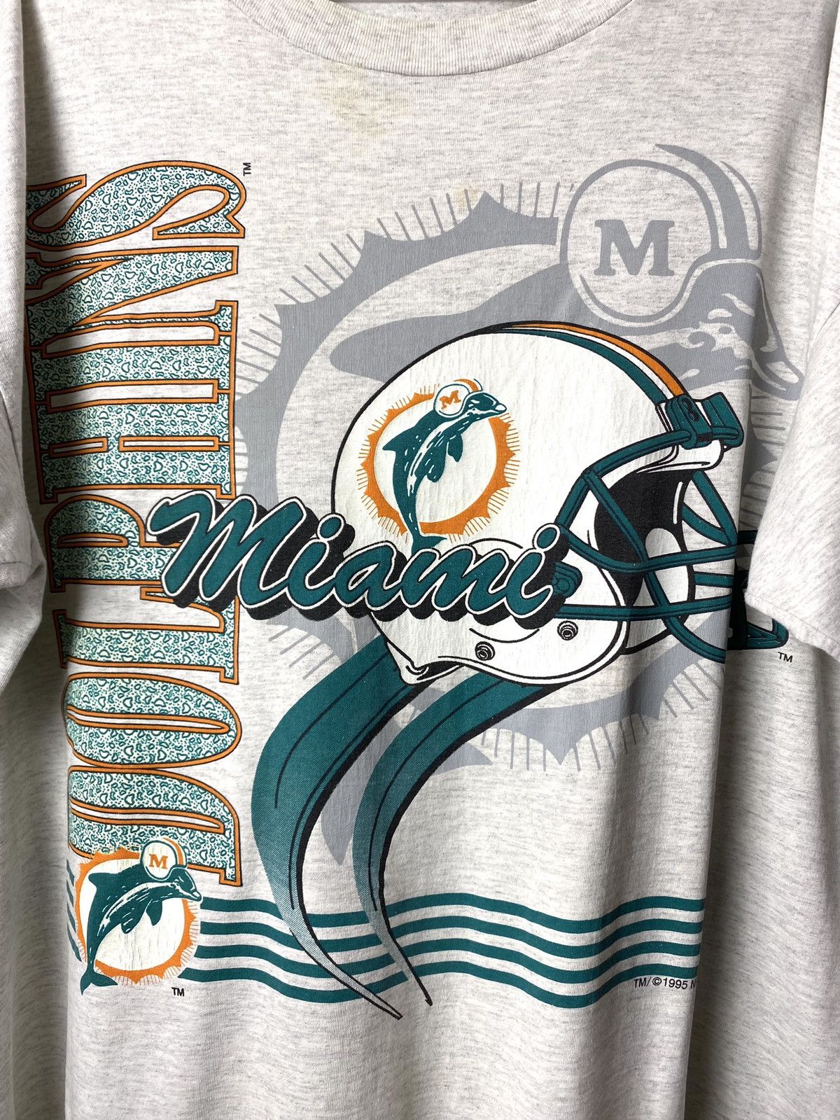 NFL Vintage 1995 NFL Dolphins Miami T Shirt Size US XL / EU 56 / 4 - 2 Thumbnail