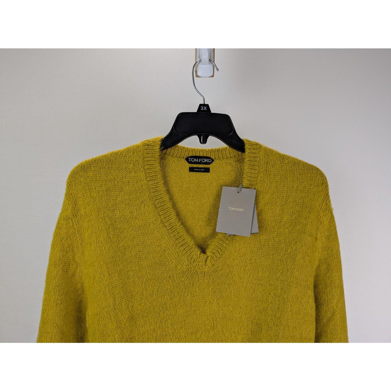 Tom Ford o1rshd1 V-Neck Sweatshirt Sweater in Yellow Size US M / EU 48-50 / 2 - 2 Thumbnail