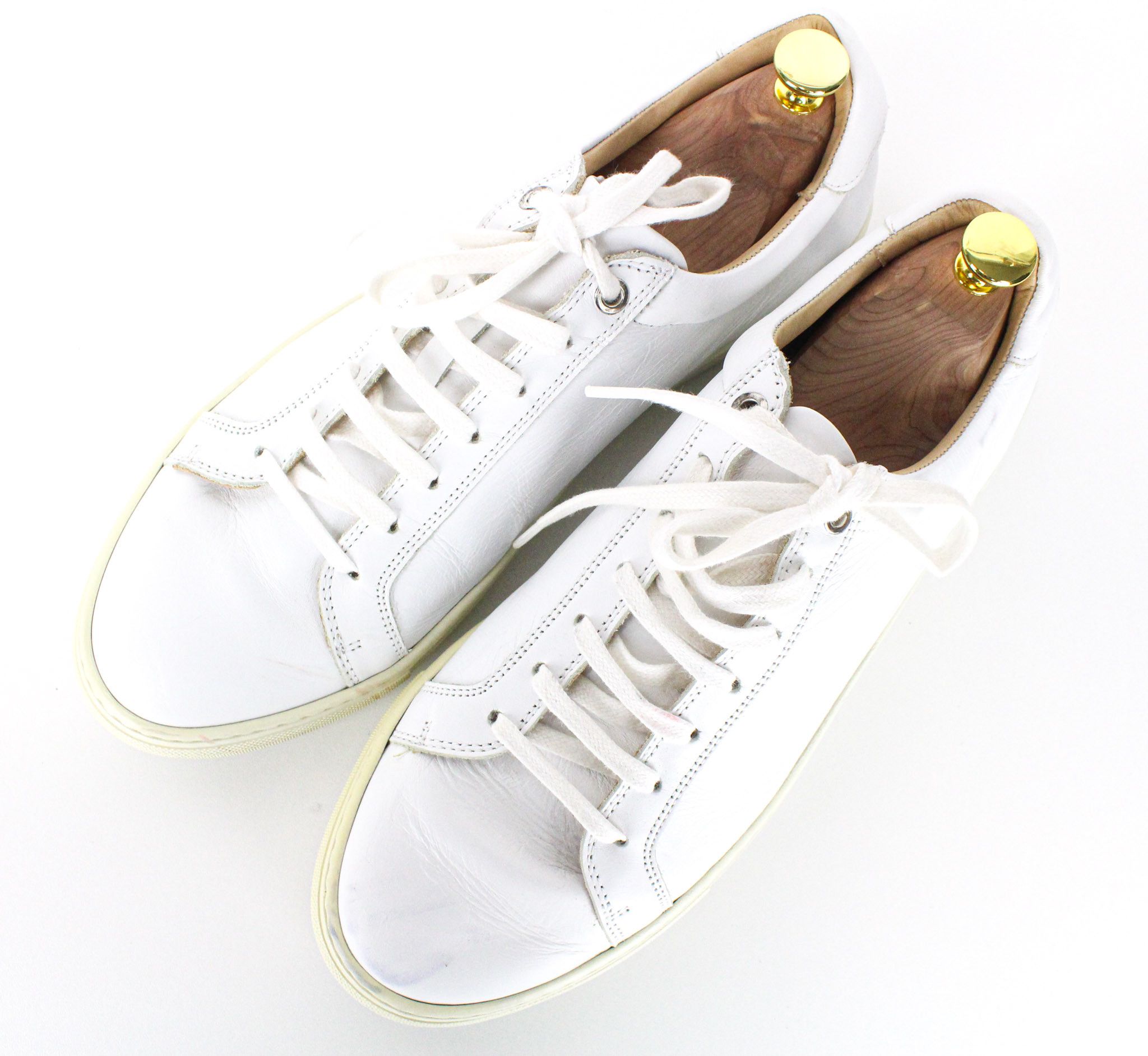 Suitsupply EU44 White Leather Laced Low-Top 72587 Size US 11 / EU 44 - 8 Thumbnail
