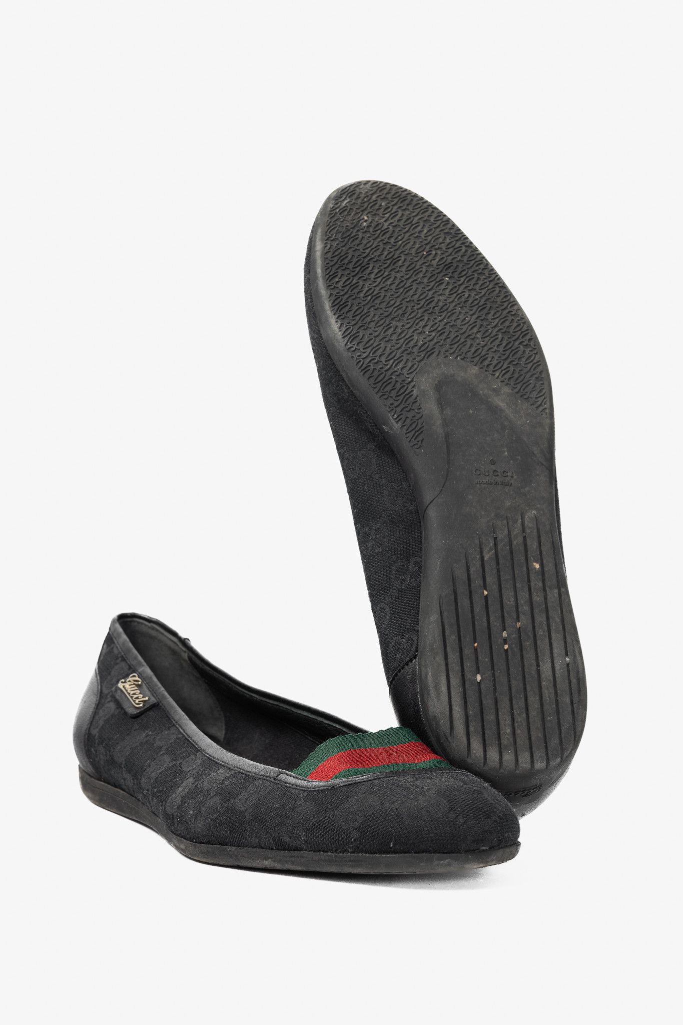 Gucci Gucci Black GG Canvas Web Ballet Flats Size US 8 / IT 38 - 5 Thumbnail