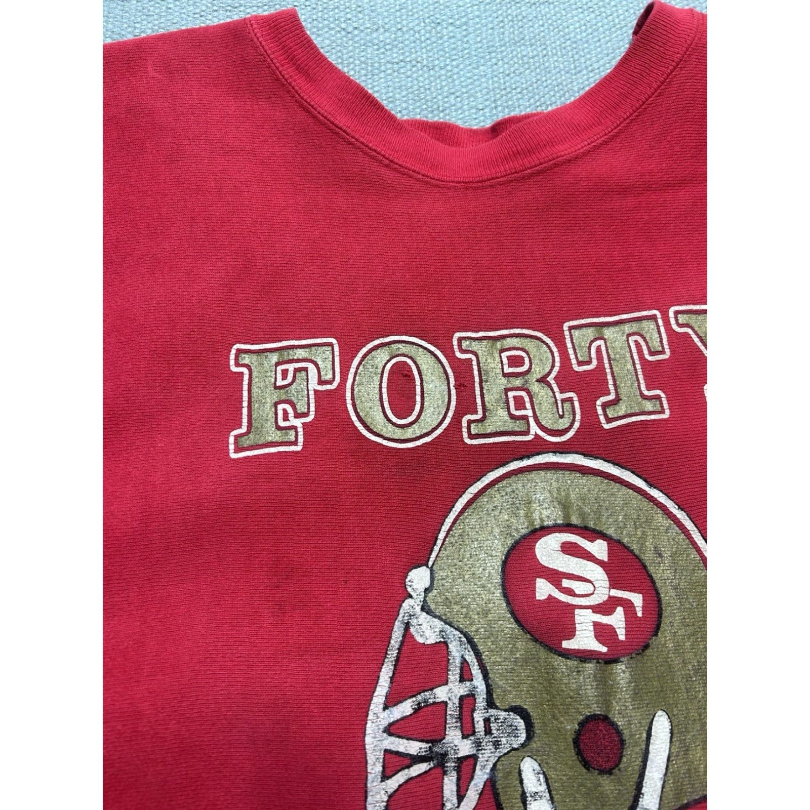 Vintage VINTAGE Camber Sweatshirt San Francisco 49ers Helmet Distressed Large Crewneck Men Red L Size US L / EU 52-54 / 3 - 6 Thumbnail