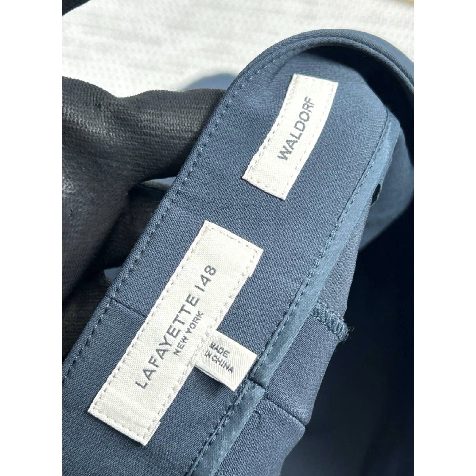 Vintage Lafayette 148 New York Waldorf Pants Womens 14 Blue Stretch Mid Rise Front Slits Size 36" / US 14 / IT 50 - 7 Thumbnail