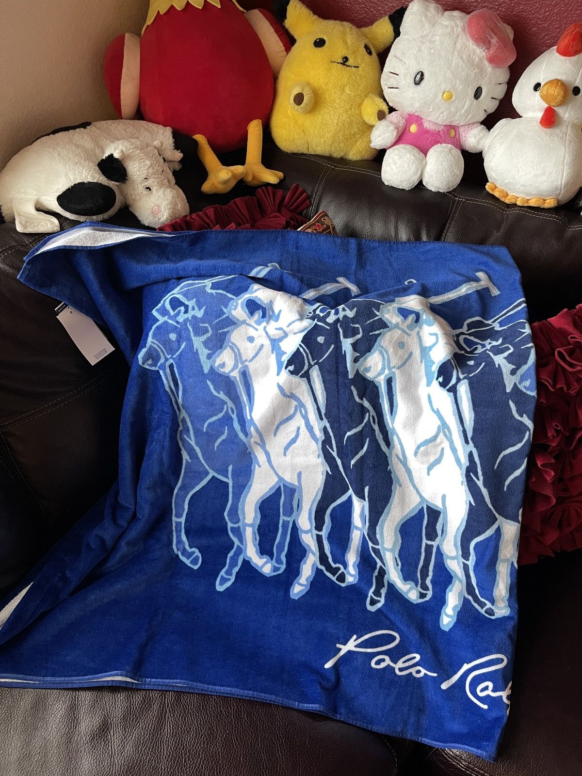 Polo Ralph Lauren RALPH LAUREN Beach Towel 35x66 Blue Multi POLO PONY French Size ONE SIZE - 2 Thumbnail