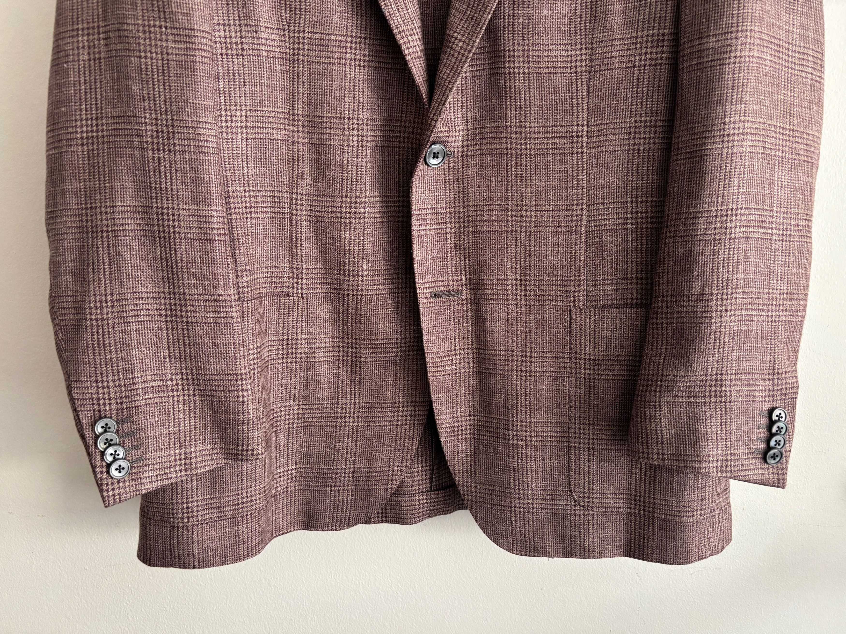 Corneliani $2200 Unstructured Glen Check Wool Silk Linen Sport Coat Size 42R - 5 Thumbnail
