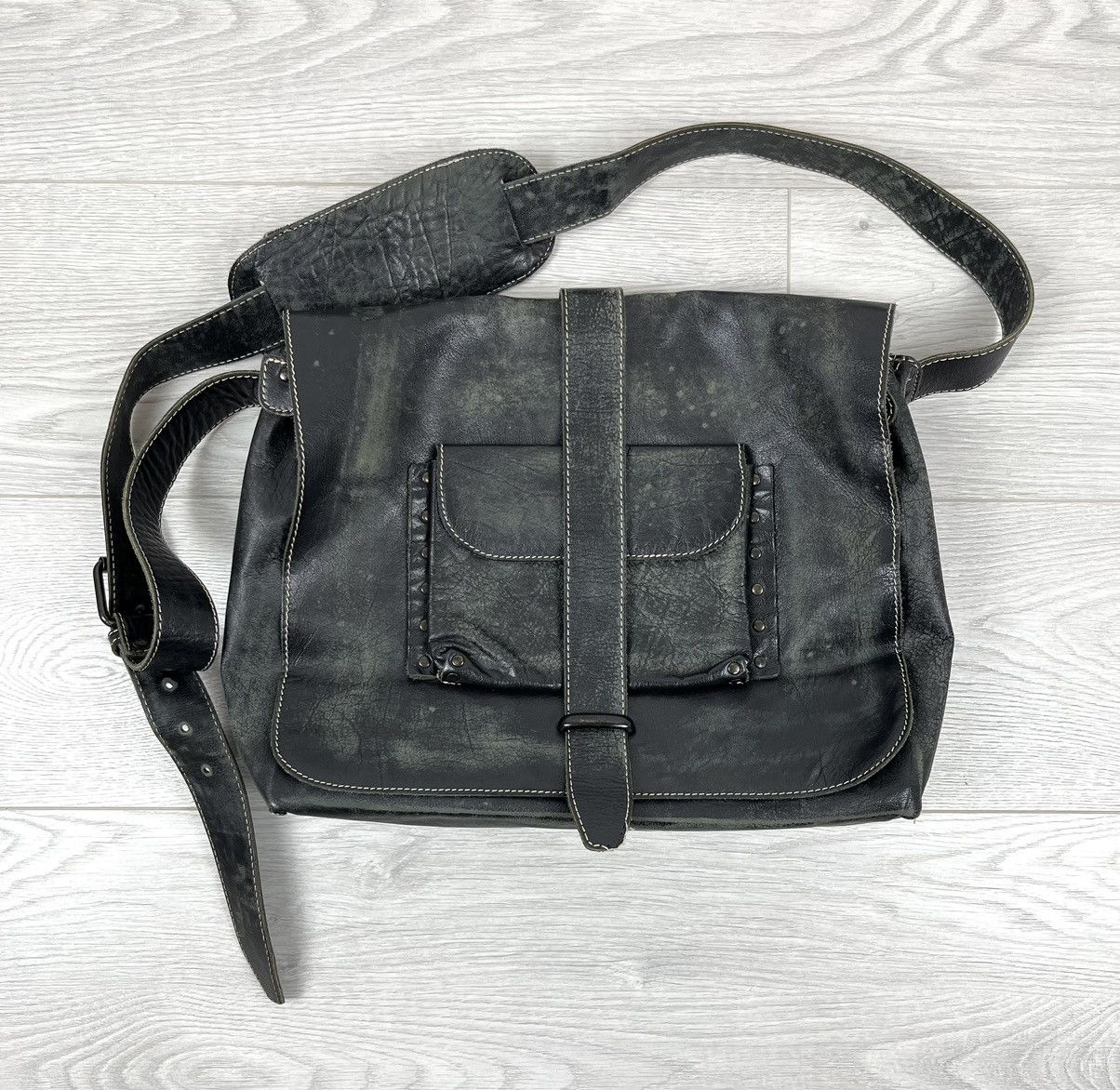 image of Avant Garde x Diesel Vintage 00S Avante Garde Black Leather Bag, Men's