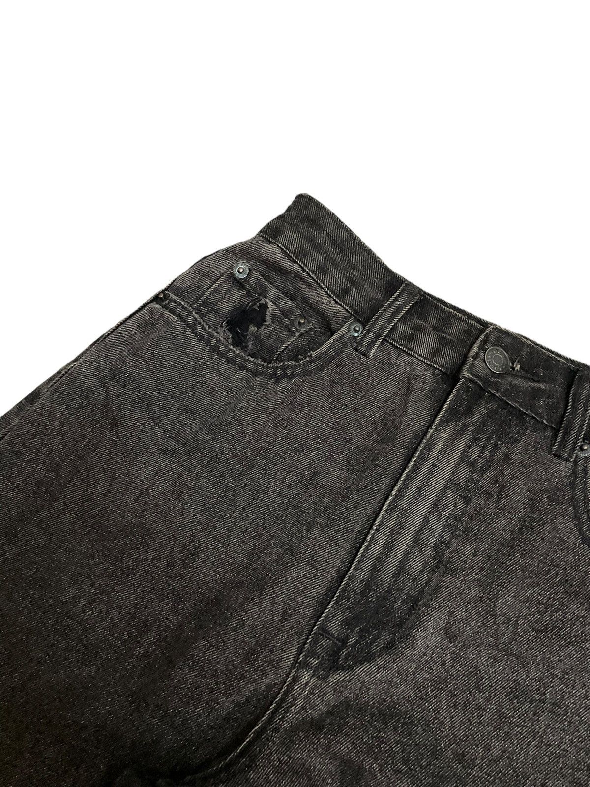 KMRii Vintage Japanese Distressed Fade Wash Wide Leg Baggy Jeans Size 26" / US 2 / IT 38 - 16 Thumbnail