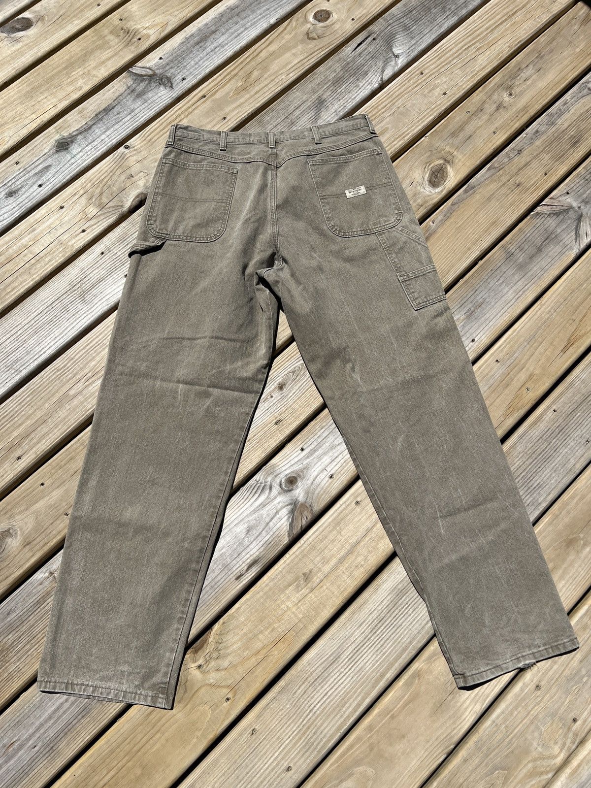 Vintage × Wrangler Y2K Wrangler Carpenter Khaki Green Denim Pants Size US 36 / EU 52 - 1 Thumbnail