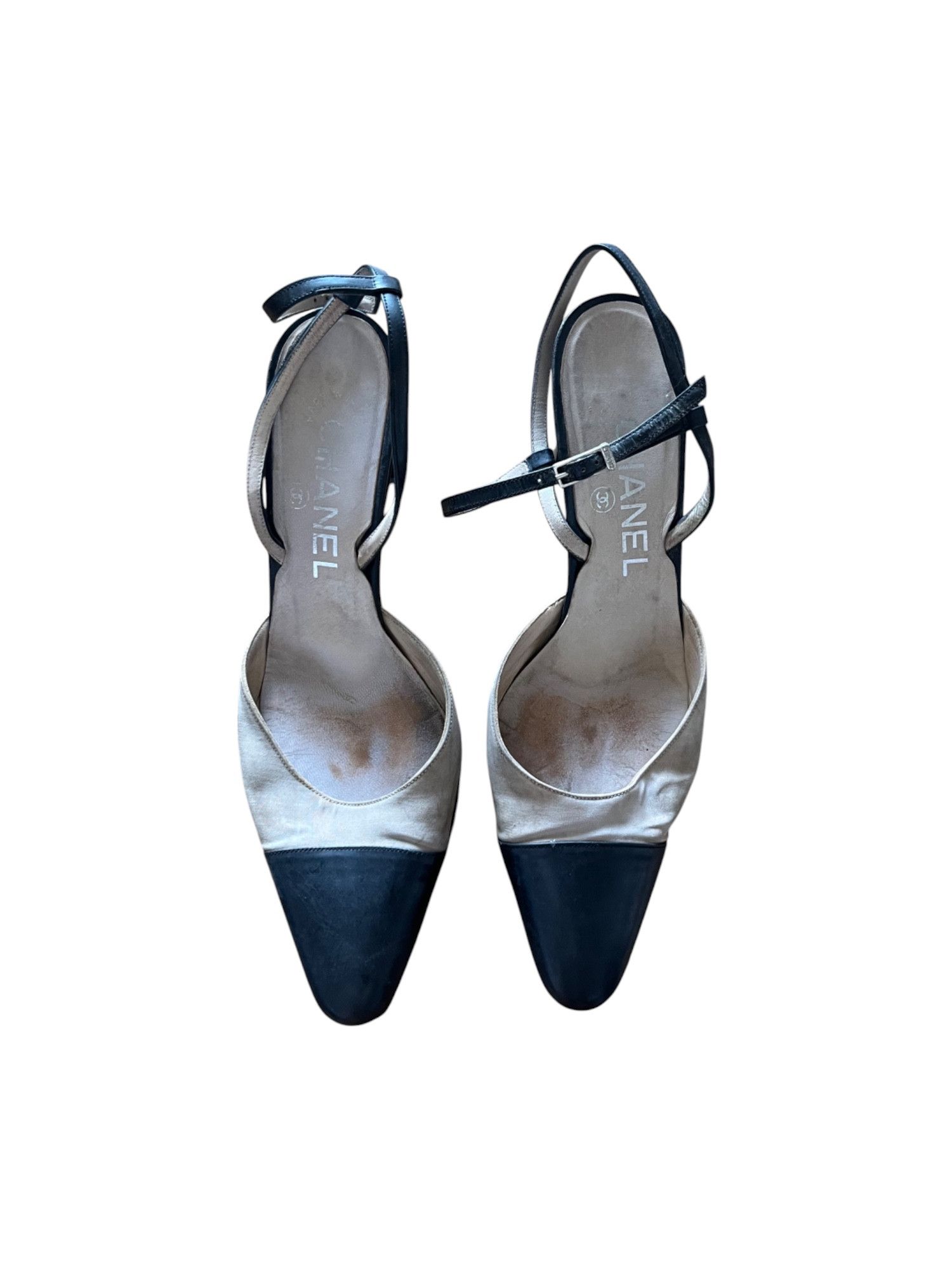 Chanel Chanel pumps black and beige heels Size US 5 / IT 35 - 1 Thumbnail