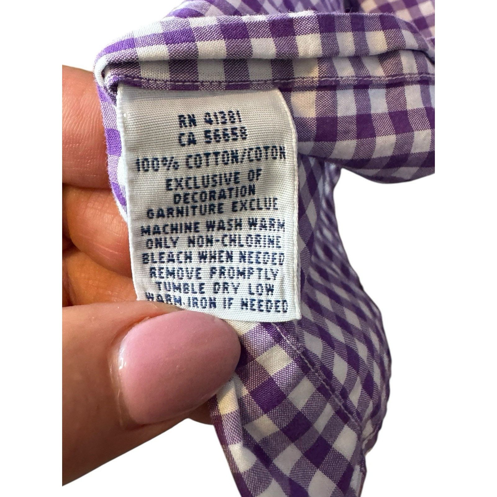 Ralph Lauren Ralph Lauren Gingham Button Down Shirt Medium Purple Cotton Size US M / EU 48-50 / 2 - 9 Thumbnail