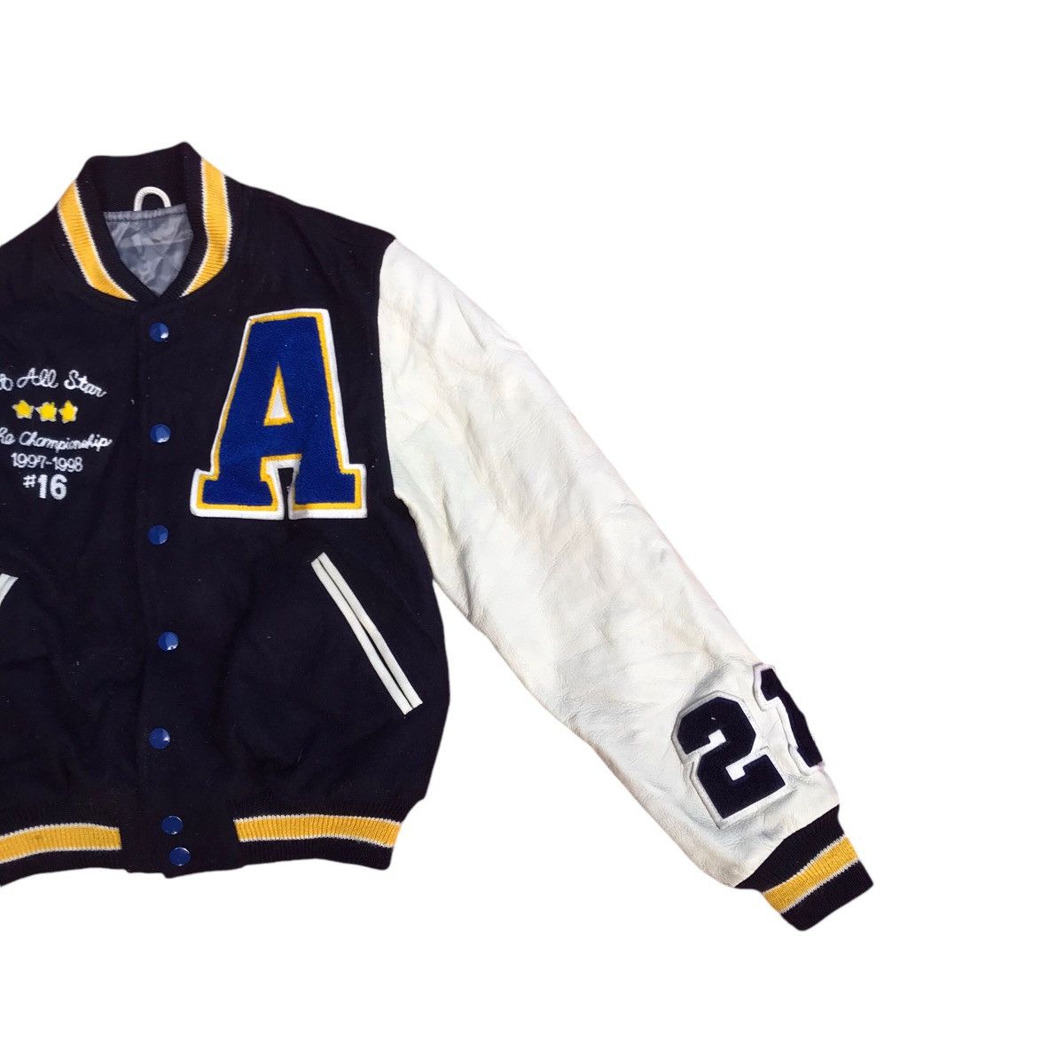 Vintage AT JAPANESE VARSITY LEATHER SLEEVE JACKET Size US XS / EU 42 / 0 - 4 Thumbnail