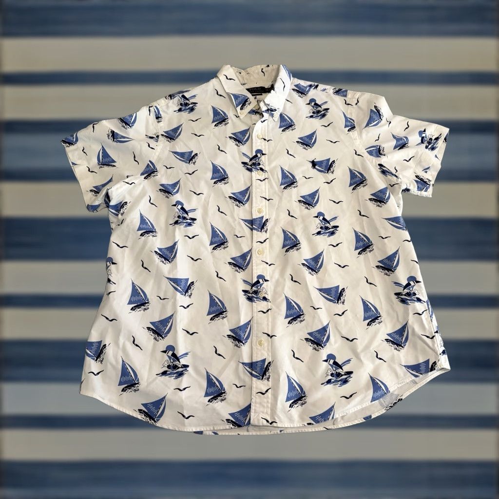 Polo Ralph Lauren Polo Ralph Lauren Short Sleeve Button-Up Shirt Mens 2XL White Beach Nautical Outdoor Sailing Bear Size US XXL / EU 58 / 5 - 1 Thumbnail