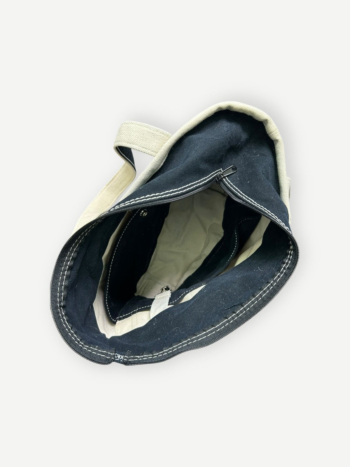 Lands' End × Vintage Vintage Y2K Lands End Boat Tote Canvas White Navy Size ONE SIZE - 5 Thumbnail
