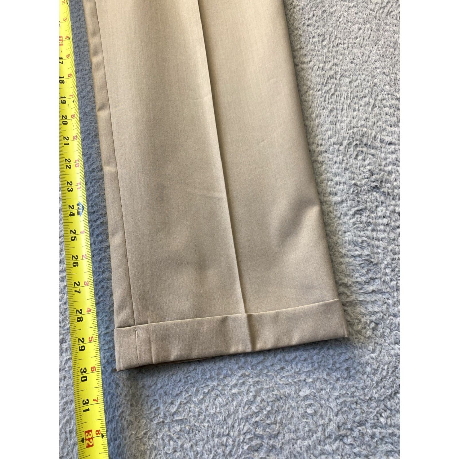 Polo Ralph Lauren VINTAGE Polo Ralph Lauren Dress Pants Mens 34x30 Beige Wool Pleated Front Zipper 1980s USA Men's Pants Size US 34 / EU 50 - 5 Thumbnail