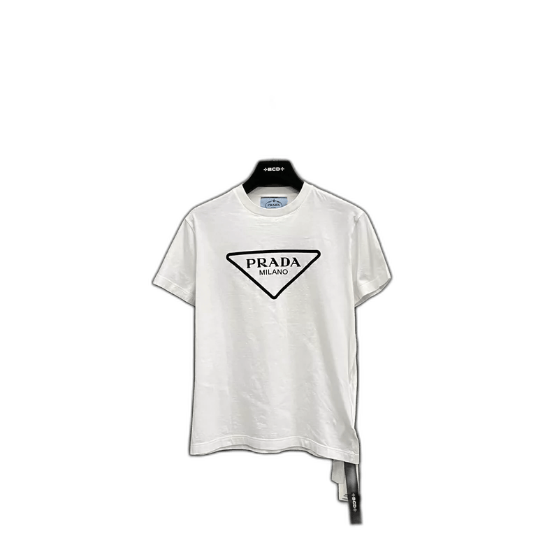 Prada PRADA White Triangle Logo Short Sleeve T-shirt Size US M / EU 48-50 / 2 - 1 Thumbnail