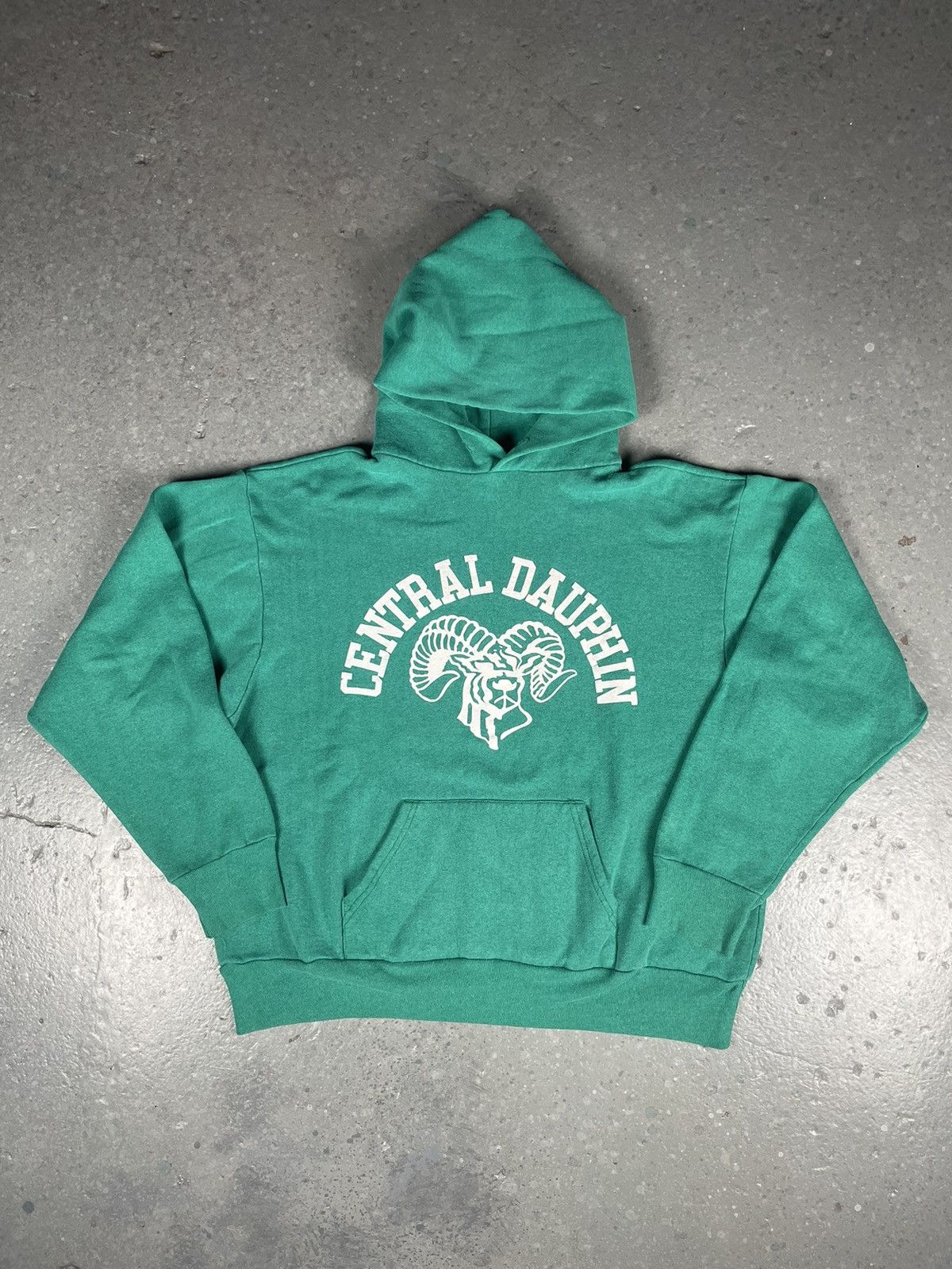 image of Vintage Central Dauphin High School Hoodie 80's Green Size Xl, Men's