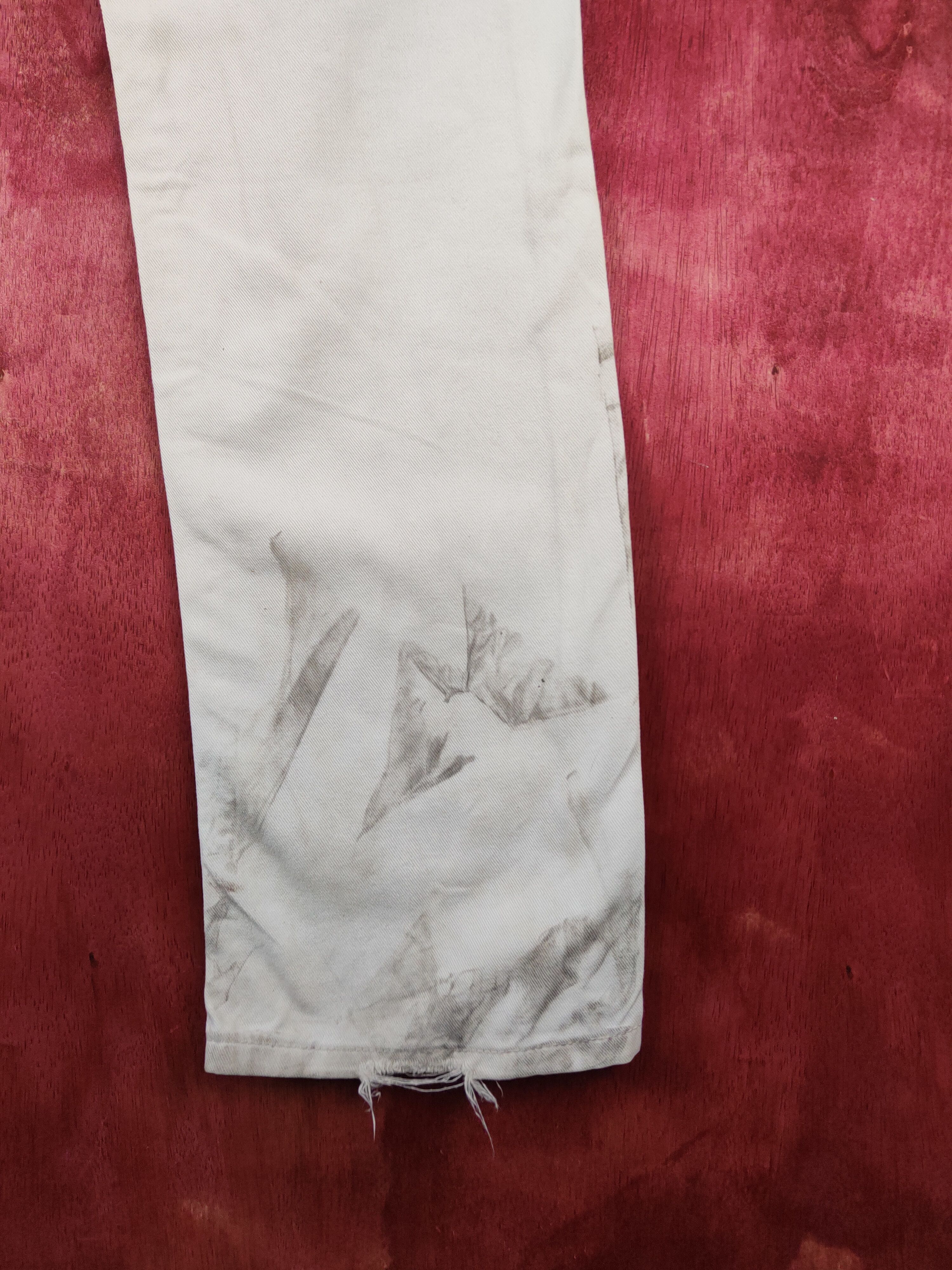Japanese Brand Cloud 72 White Distressed Ripped Jeans #S2051 Size US 31 - 12 Thumbnail