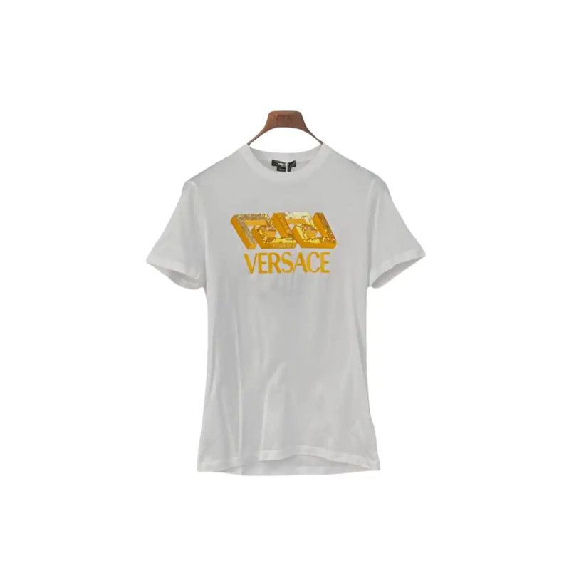 Versace Versace Summer White Logo T-Shirt for Women 0089 Size XXL / US 16-18 / IT 52-54 - 1 Thumbnail